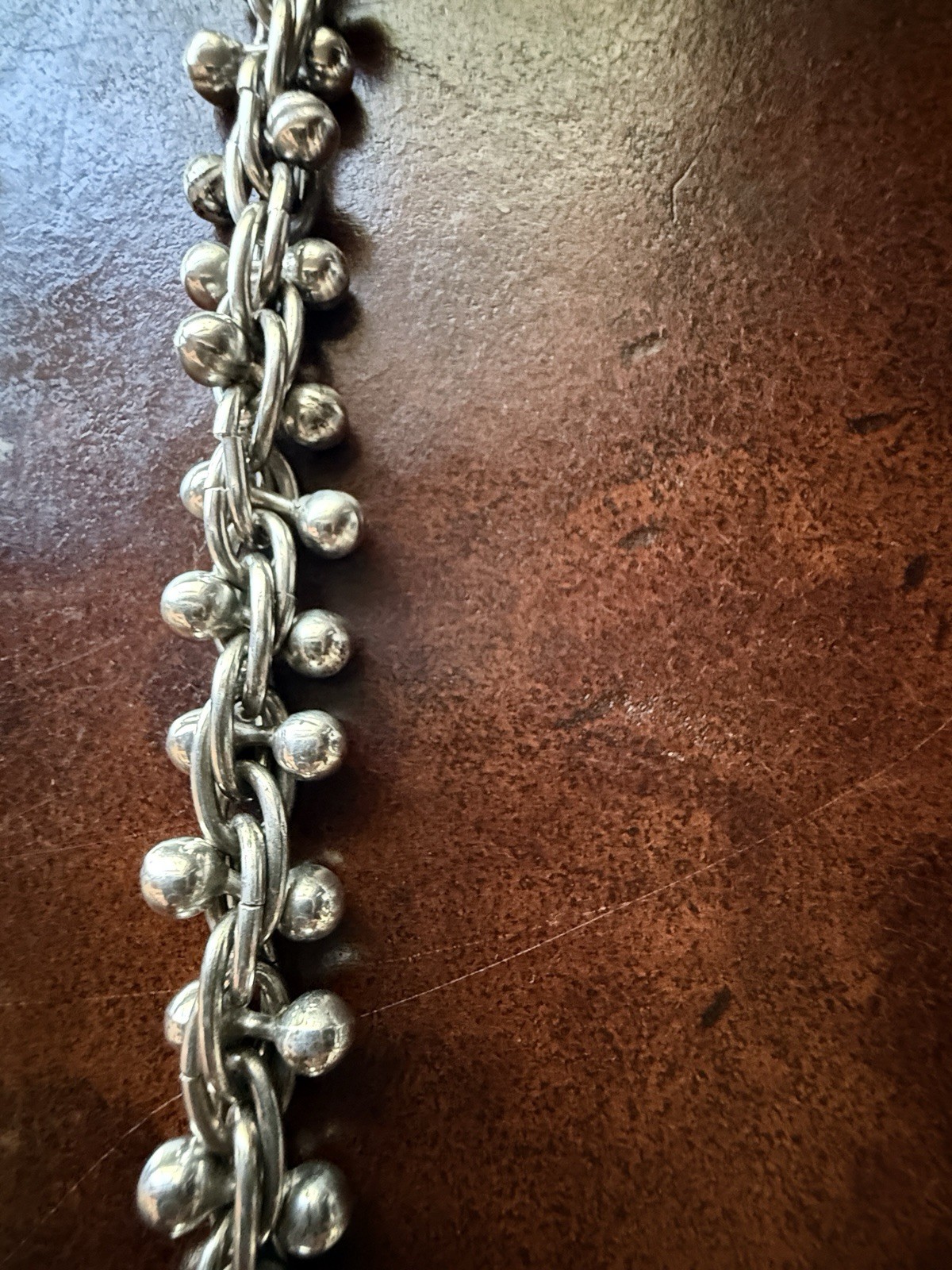 VTG Taxco Mexico Sterling DNA Link Peppercorn Necklace Spratling Style 122.9g