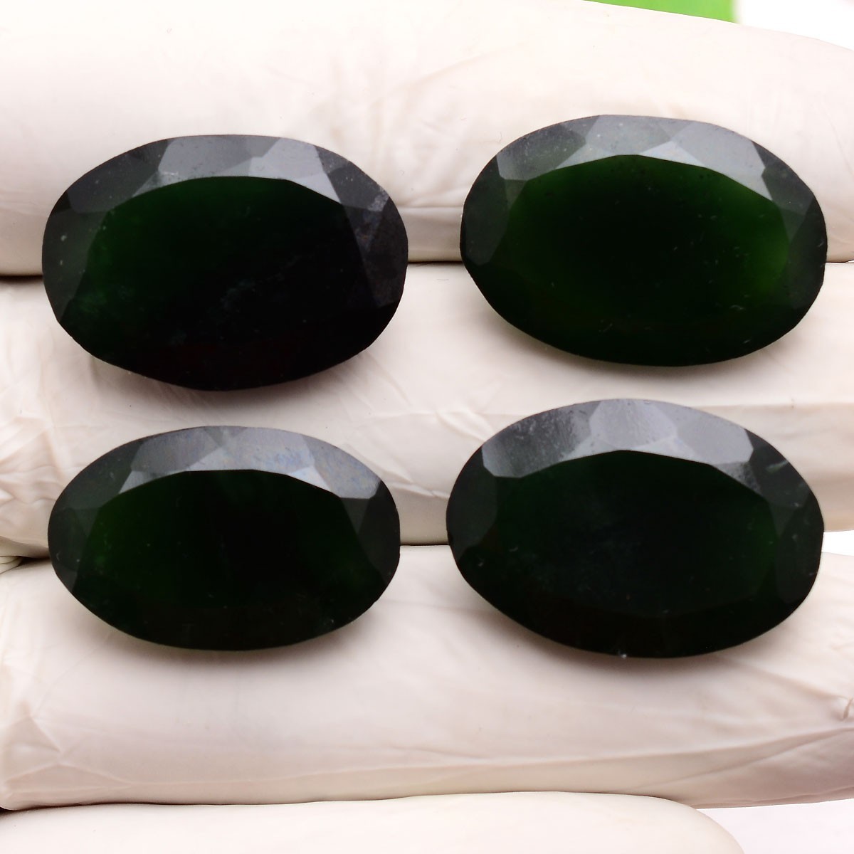 4 Pcs Natural Serpentine Oval Cut 23.98mm-25.60mm Untreated Loose Gemstones Lot