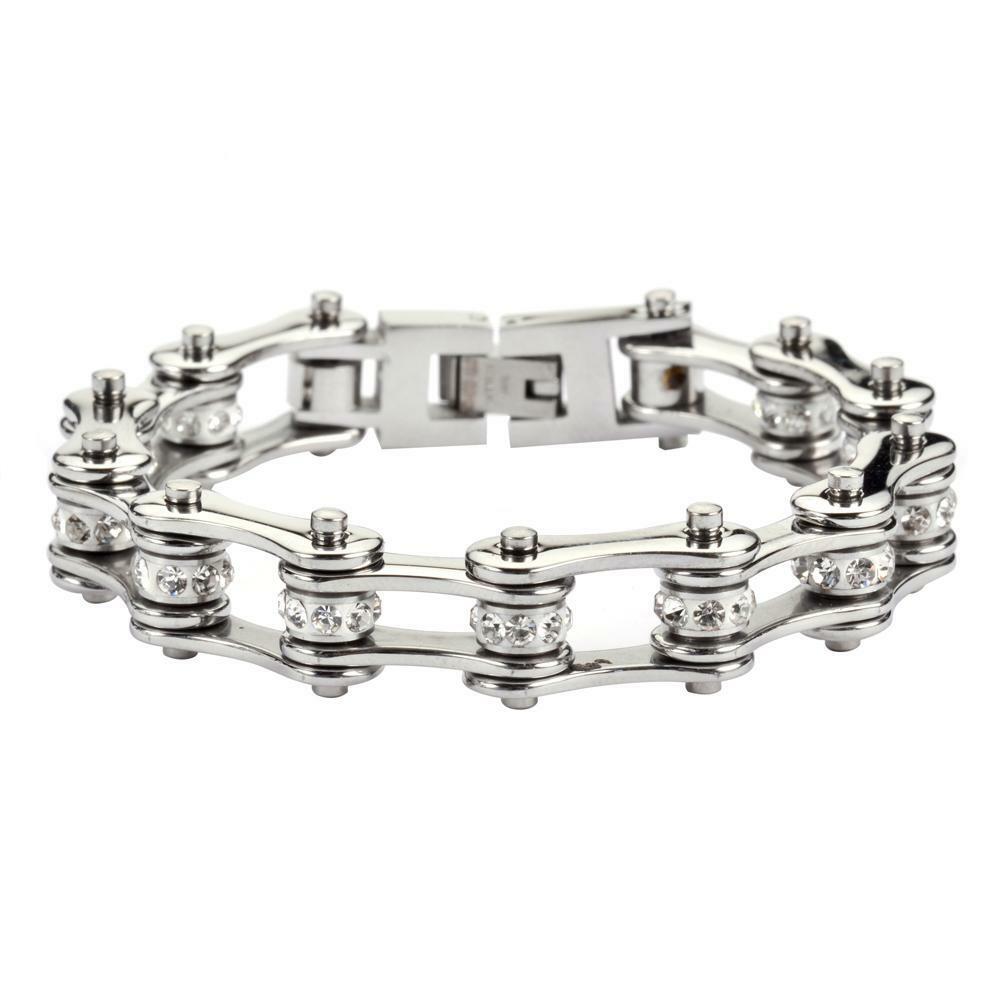 Women’s Chrome Stainless Steel Motorcycle Bike Chain Bracelet 53