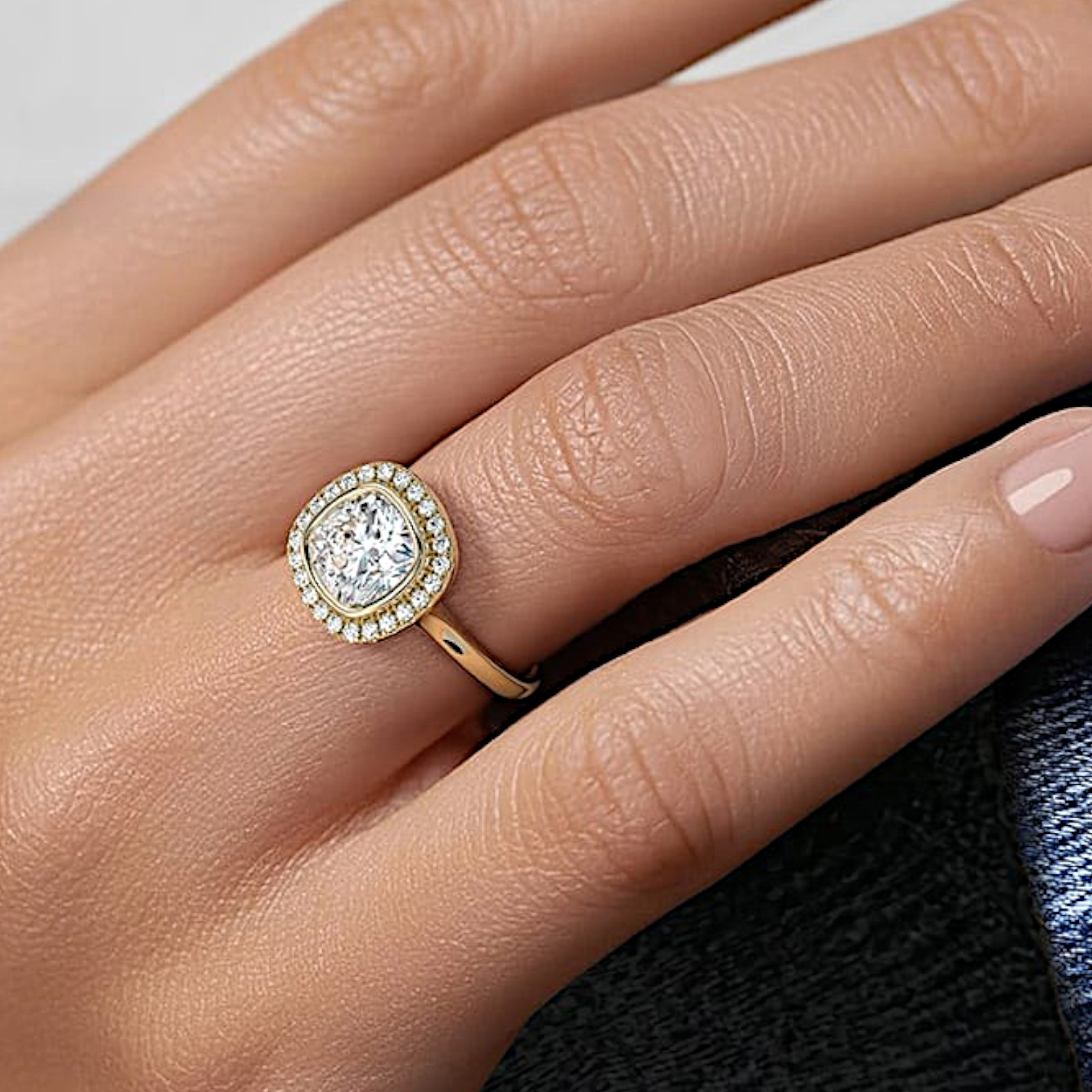 14K Yellow Gold IGI Certified Lab Grown Diamond Wedding Ring 3.85 Ct Cushion Cut