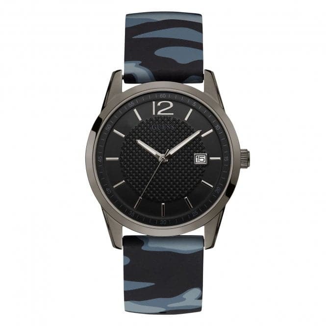 Guess W0991G6 Mens Gunmetal Black Dial Camo Strap Watch