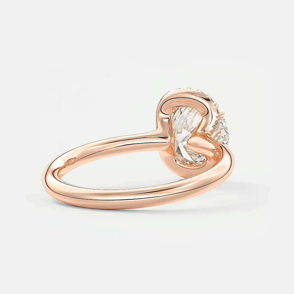 Diamond Setting Ring Engagement Round 0.2 Carat Solid Semi Mount 18k Rose Gold