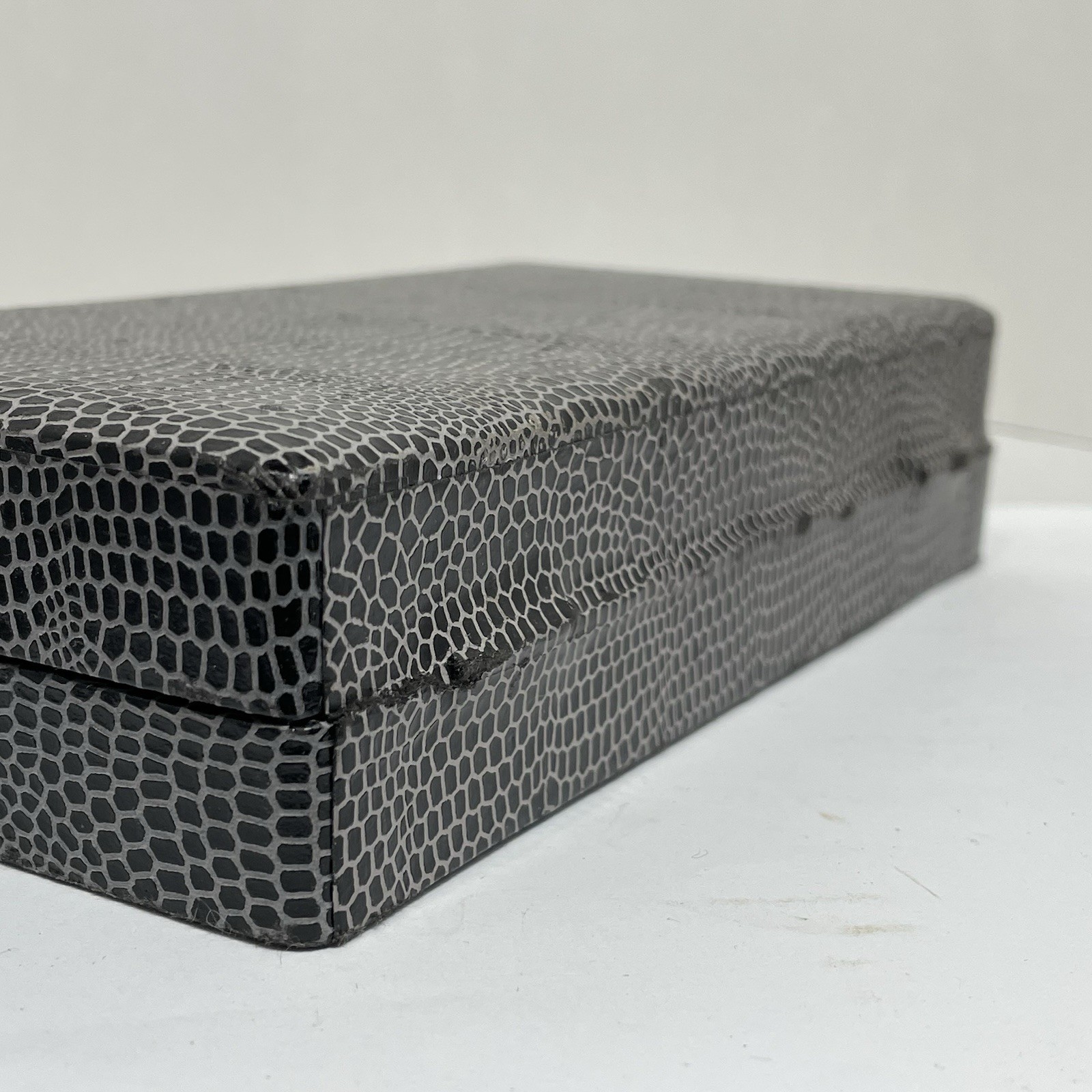 Alligator Print Presentation Box Silk Lined 7”x3.5” Jewelry Spoons