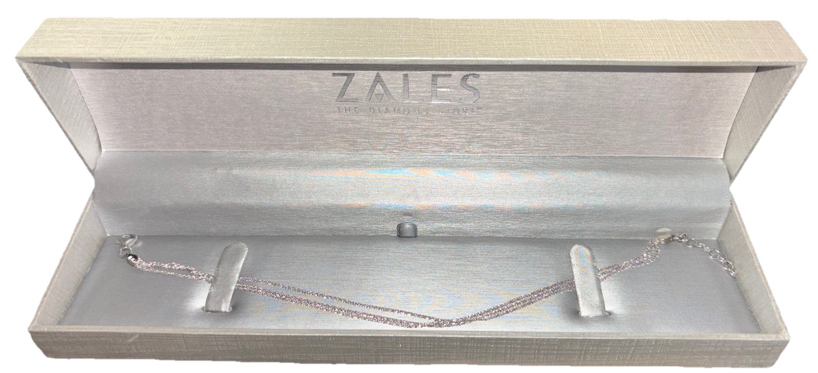 New Zales 9in+ Three-Strand Sparkling Sterling (.925) /Italy Adjustable Bracelet