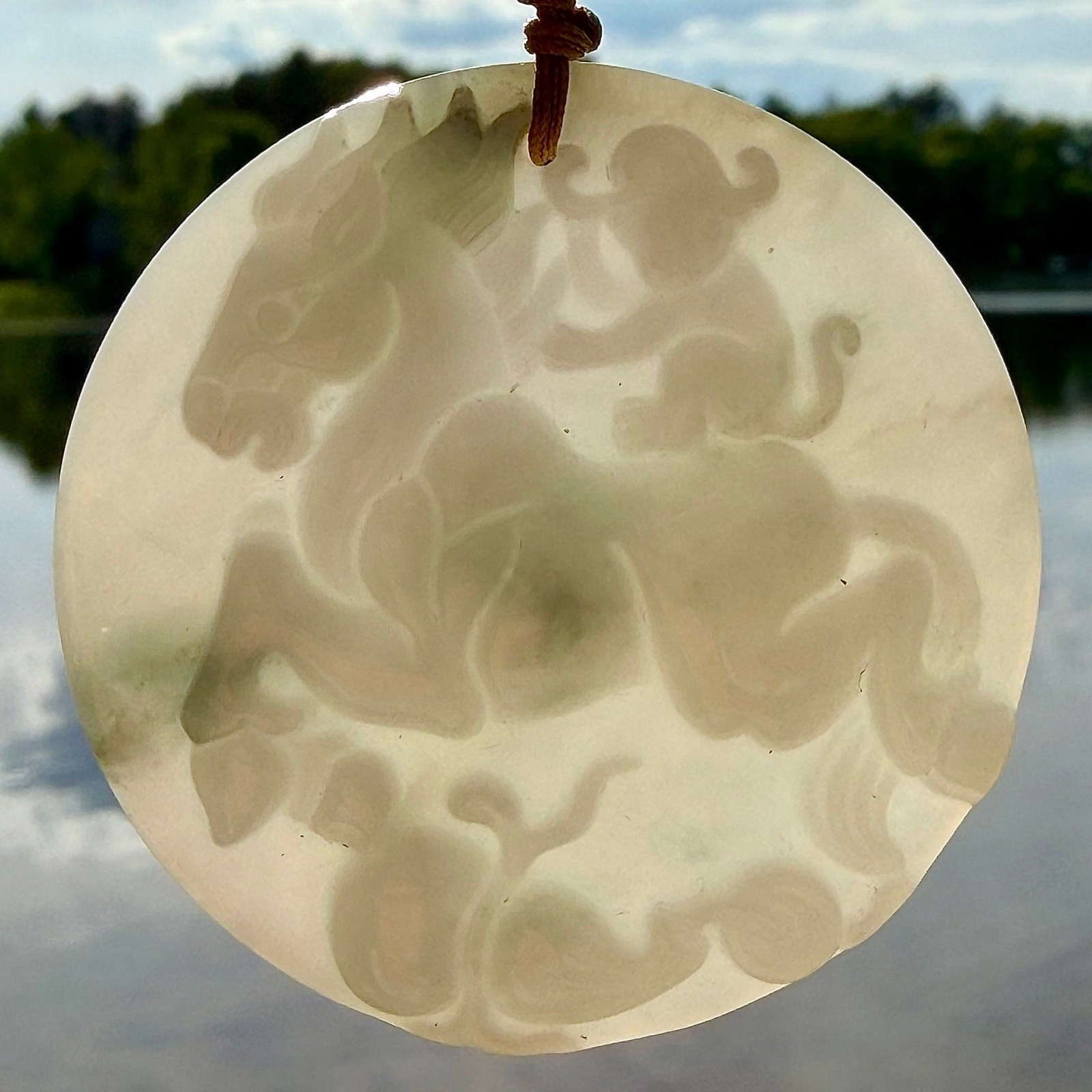 Certified Grade A Burmese Jadeite Horse Monkey Pendant Natural Jade Necklace