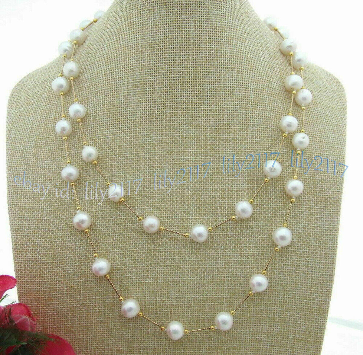 GENUINE NATURAL 8-9MM AKOYA WHITE PEARL STATION NECKLACE 14-100 INCHES
