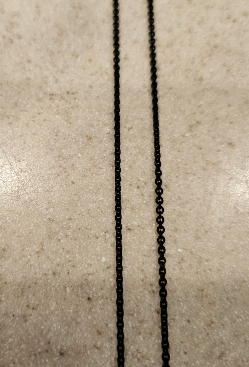 NEW MONICA RICH KOSANN BLACK STEEL STAINLESS STEEL 32″ LONG NECKLACE CHAIN