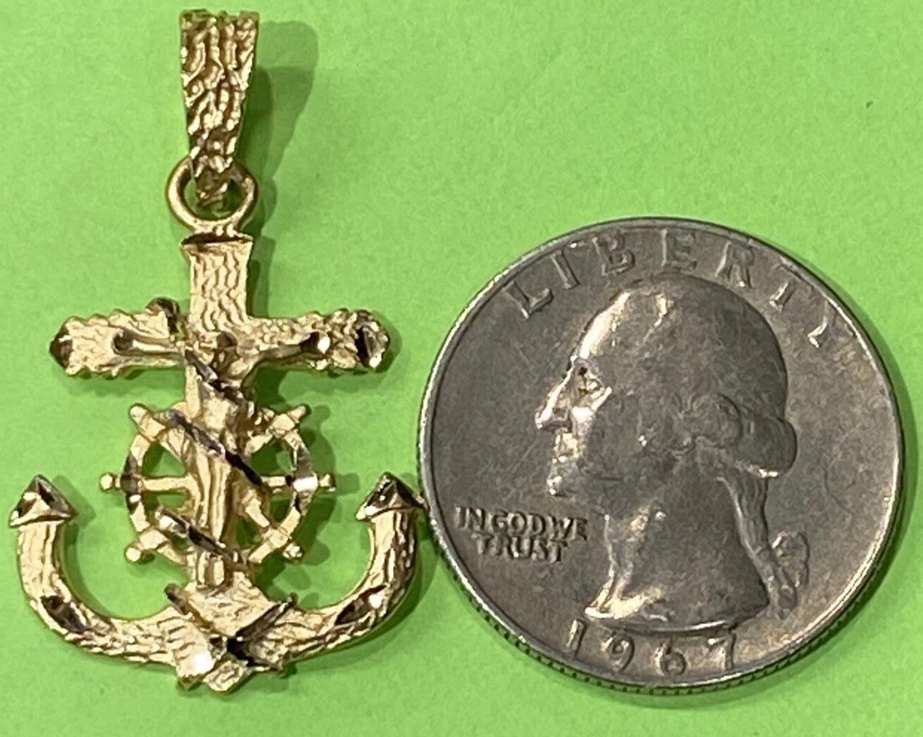14k Gold Seamans Fisherman’s Anchor Cross by Michael Anthony 3.2 GRAMS