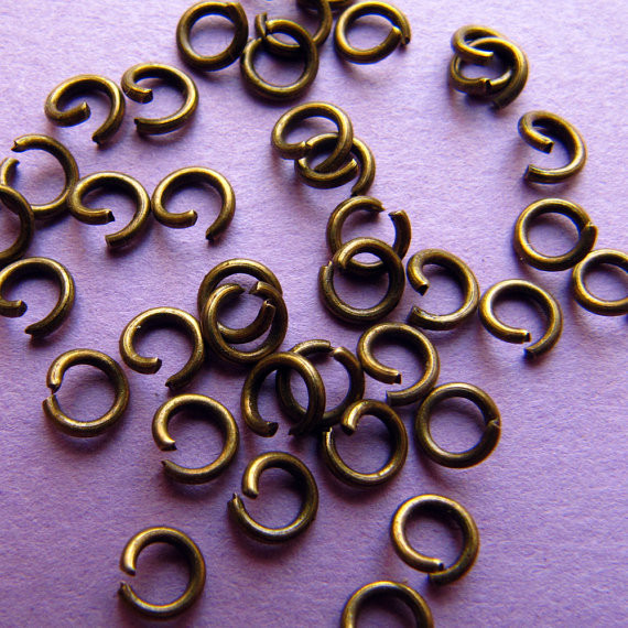 Jump Rings Plated Gold Silver Bronze Black Open Split Double or Oval 3MM-10MM OD