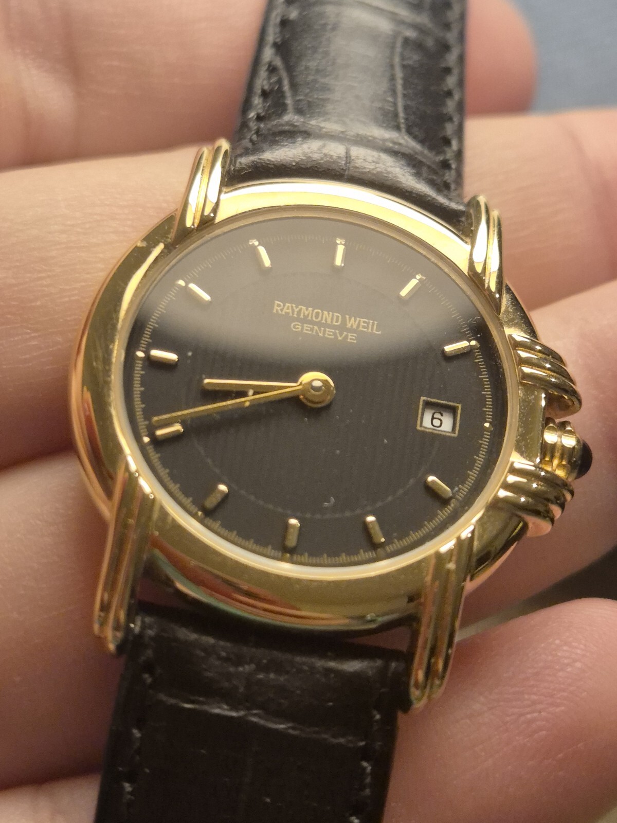 Raymond Weil Ladies Leather Strap Watch Vintage 9955 Working