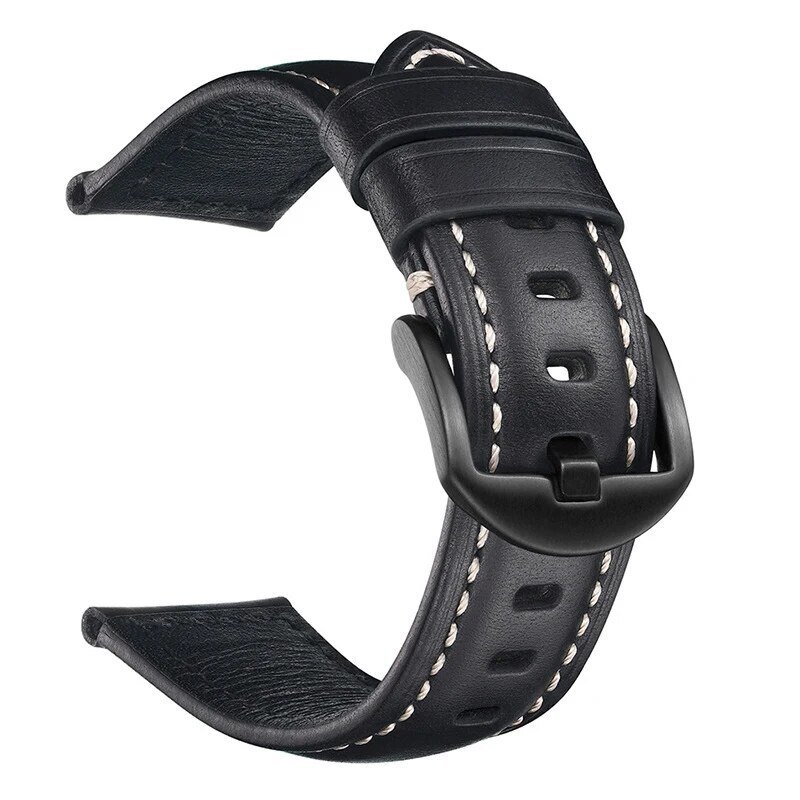 Classic Style Oil Wax Cow Genuine Leather Strap Watch Band 20mm 18 22mm 24 26mm