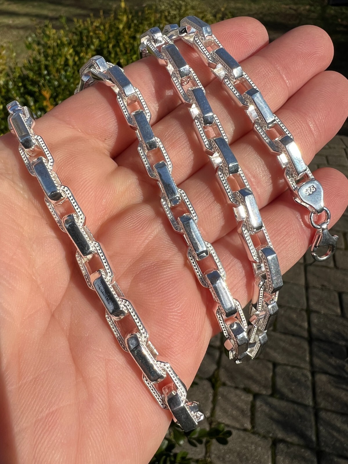 Rolo Hermes Link Real Solid 925 Sterling Silver 7mm Chain Necklace Or Bracelet