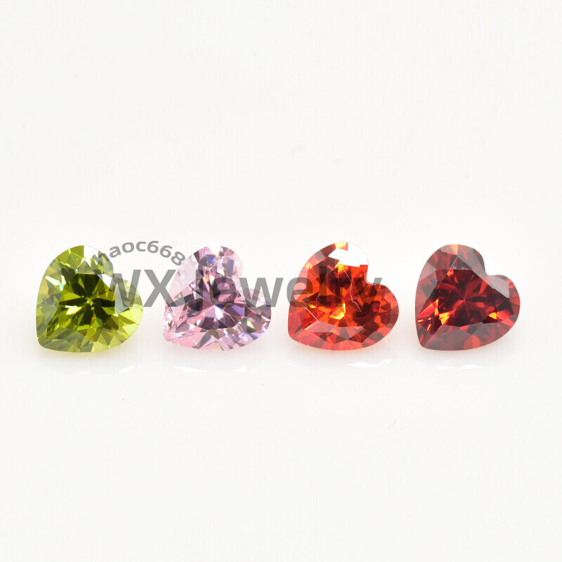 3×3-10x10mm Heart Cut 15pcs each color 1pcs ,Loose cubic Zirconia Stone