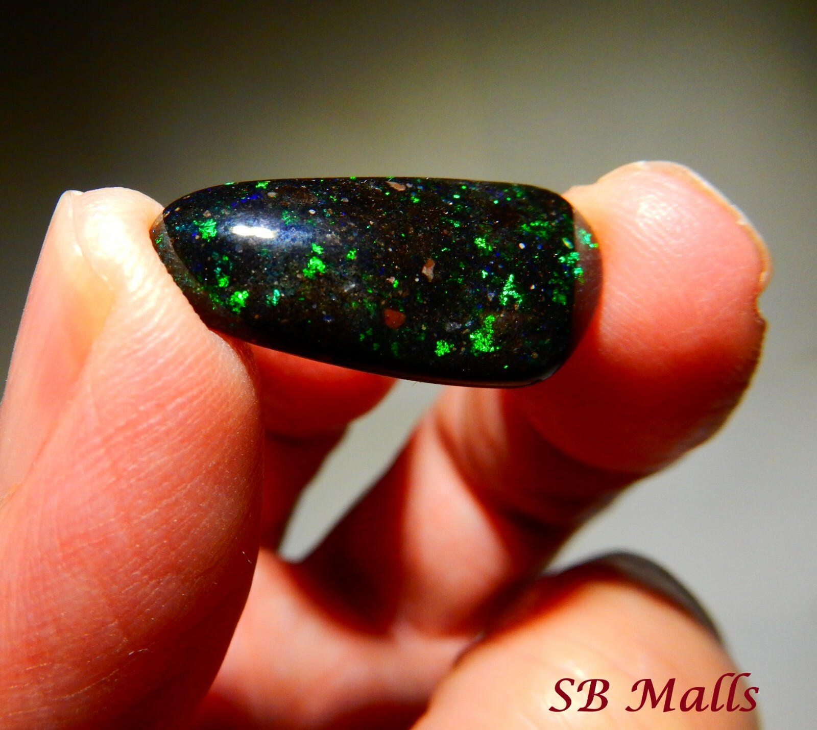 9.8 Cts. HONDURAS BLACK MATRIX HONDURAN OPAL CABOCHON LOT 2858d