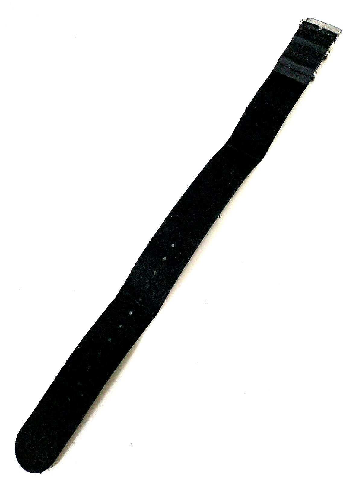 New Sport Black Leather EZ Pass Thru One Piece 20mm Watch Band Fits Military