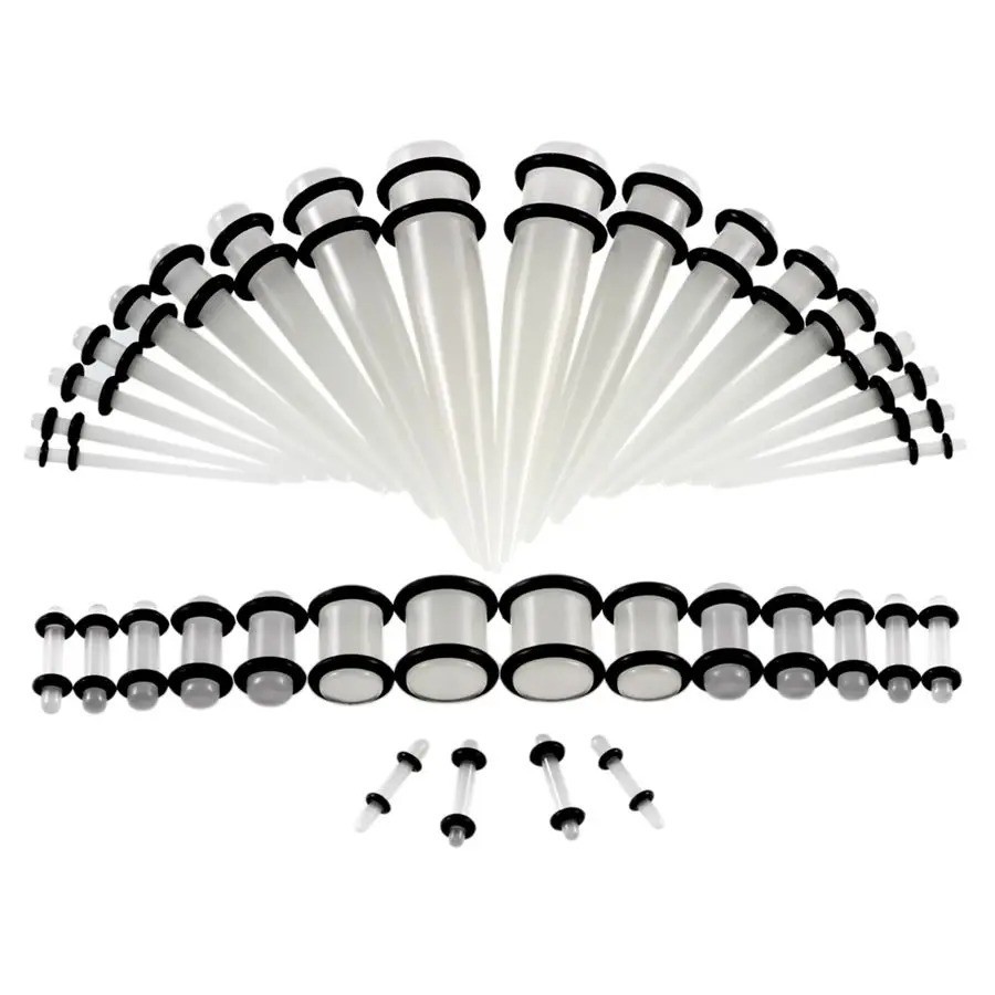 36 pcs Ear Stretching Kit 14G-00G Taper Ear Gauges Plugs Tunnels Expander Set