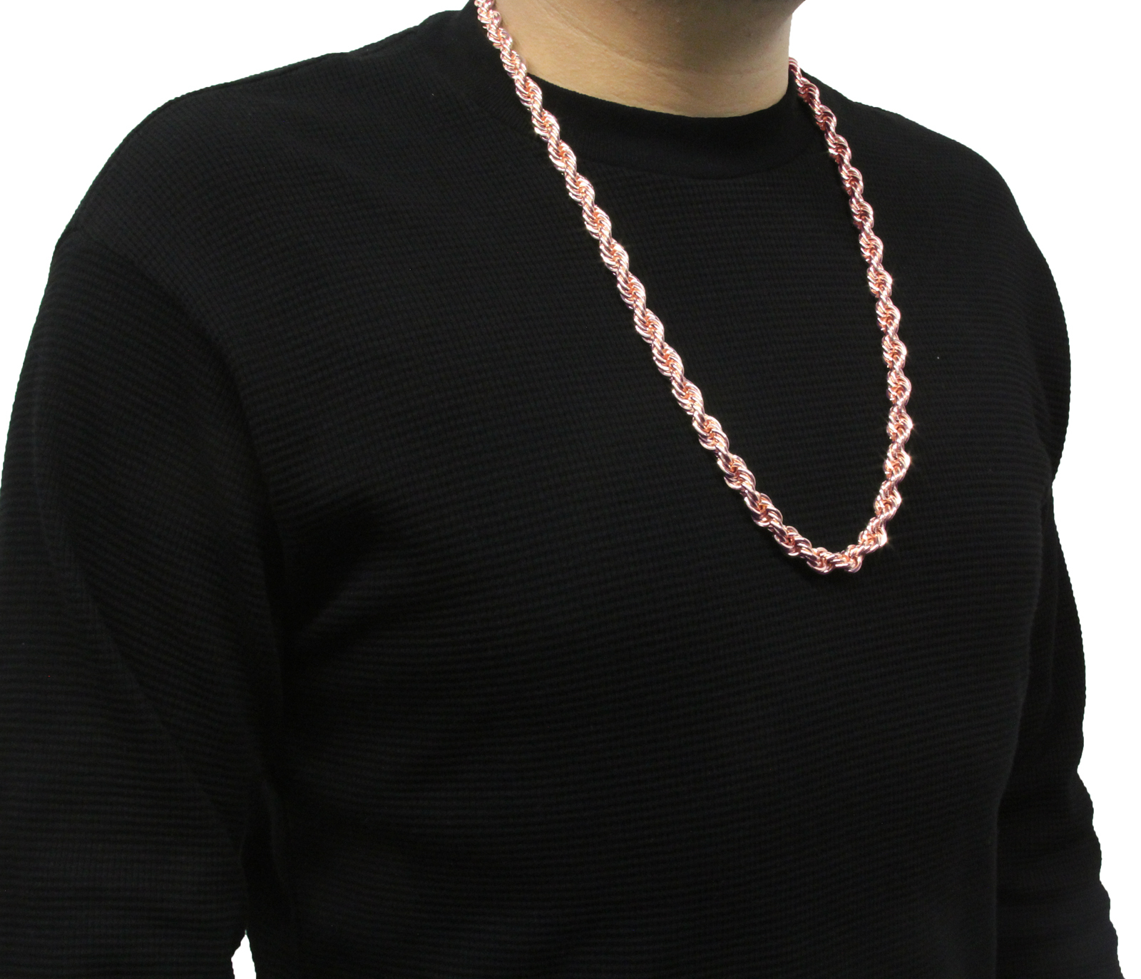 Mens Dookie Rose Gold Plated 10mm Rope Chain Necklace 30″ hip hop