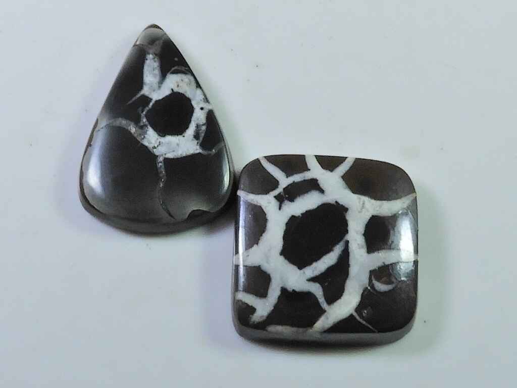 25Cts. Natural Septarian Gronate Mix Cabochon 2Pcs Loose Gemstone 16X24MM A800