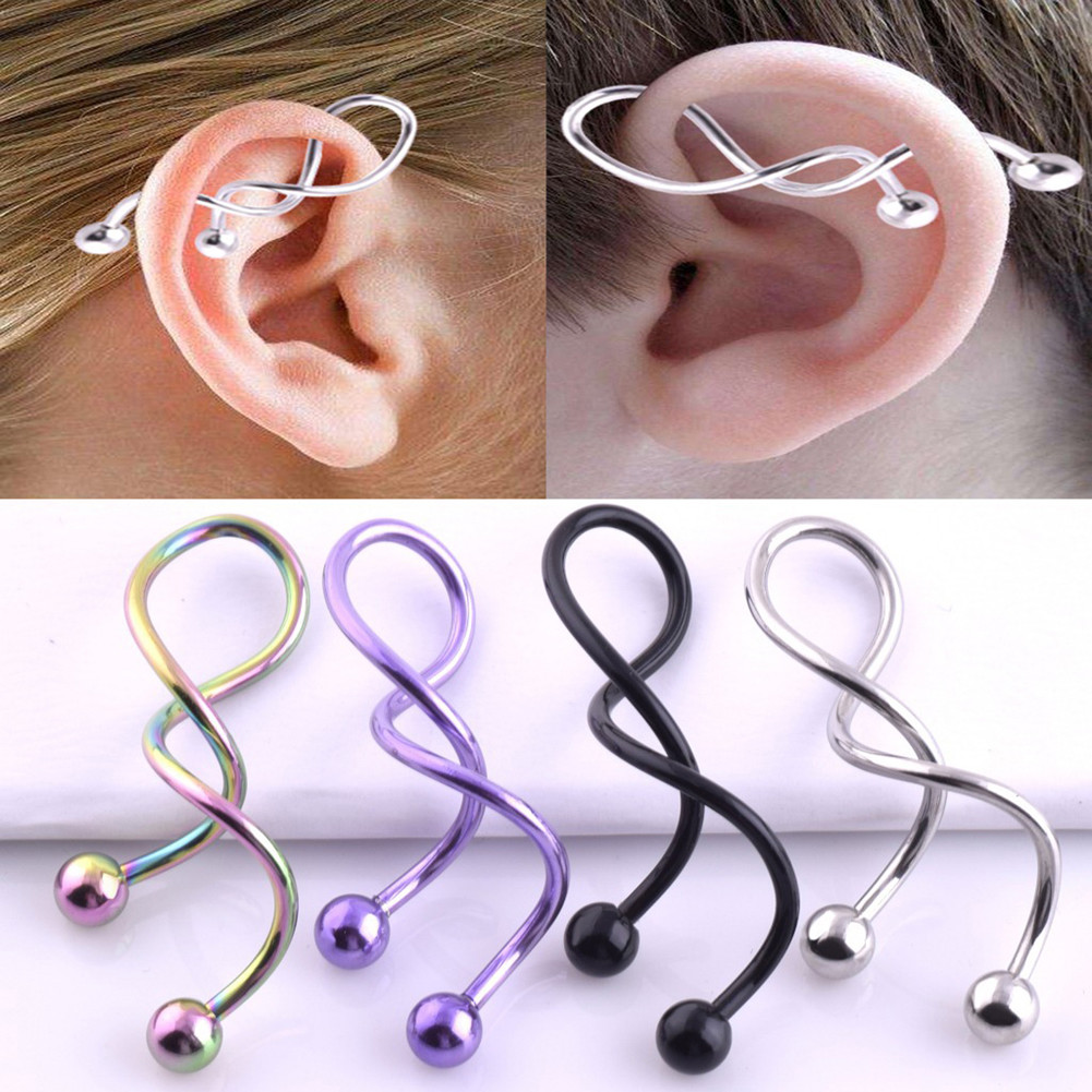 1pc 14G Industrial Scaffold Barbell Surgical Steel Ear Cartilage Helix Piercing