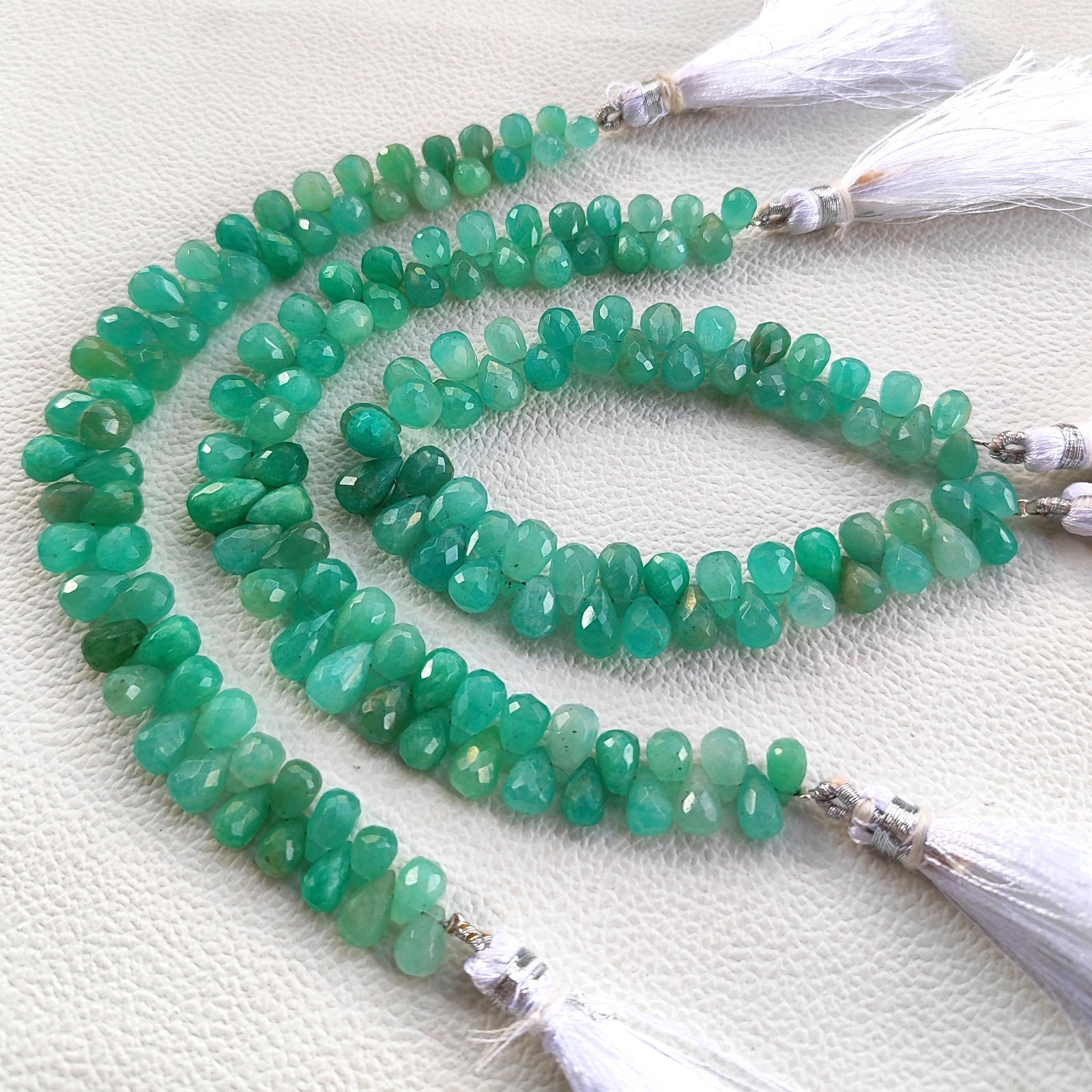 Natural Madagascar Amazonite Faceted Teardrop Gem Beads 7×5-8x6mm 7″ Strand
