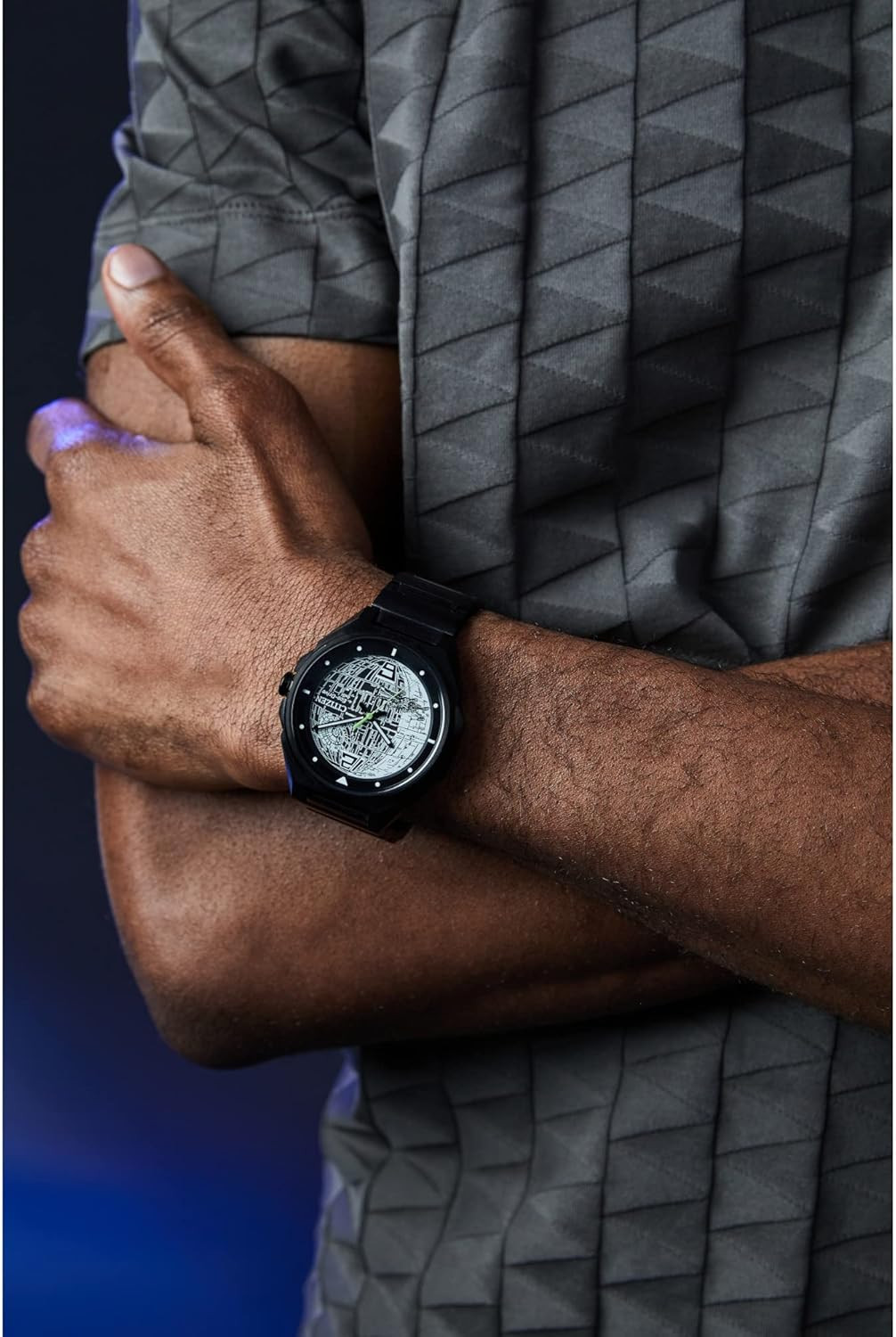 Men’s Eco-Drive Star Wars Death Star Black Stainless Steel Watch 41mm