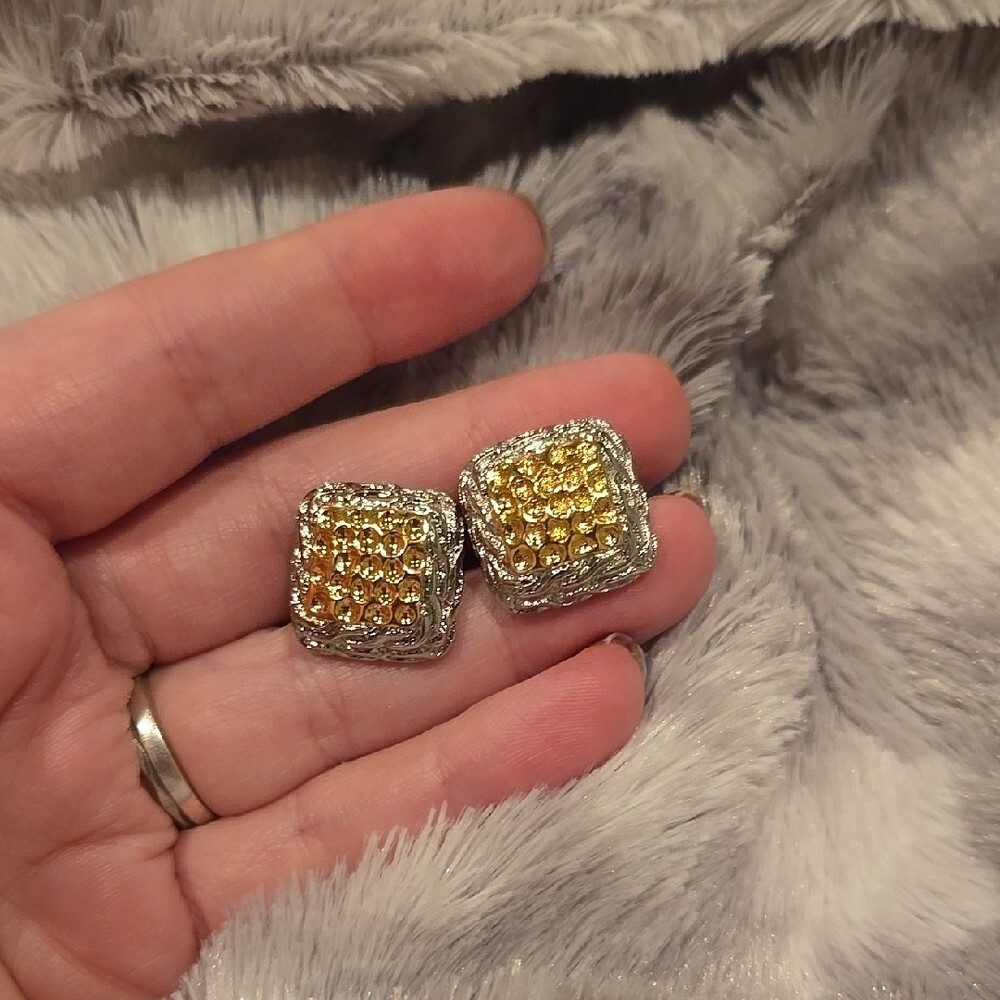 Gold & Silver Color Stainless Steel Cuff Links Brand New In Box