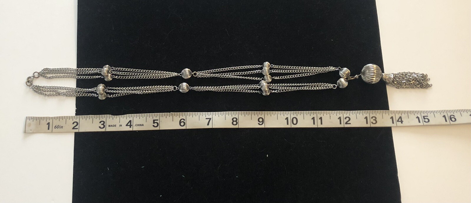 Contemporary Layered Chain Tassel Necklace Costume Jewelry 2362 GO24D23