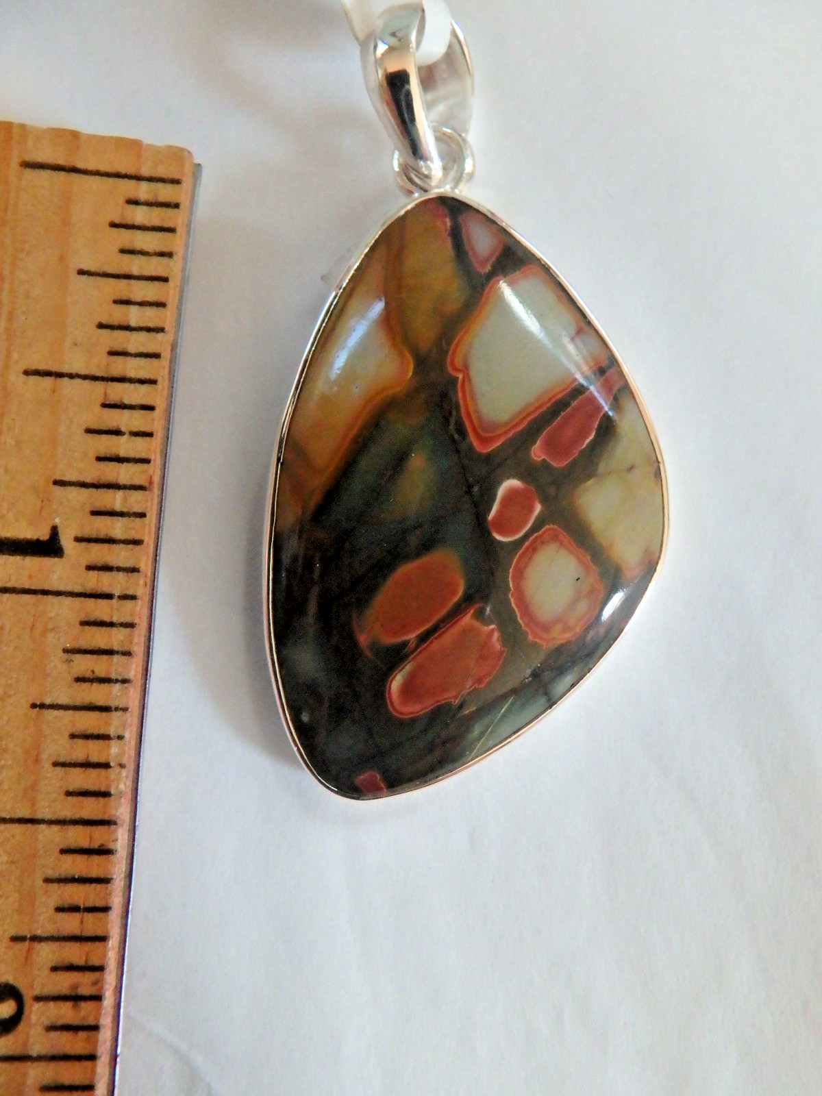 Polychrome Jasper Pendant NWT $65 Sterling Silver 925
