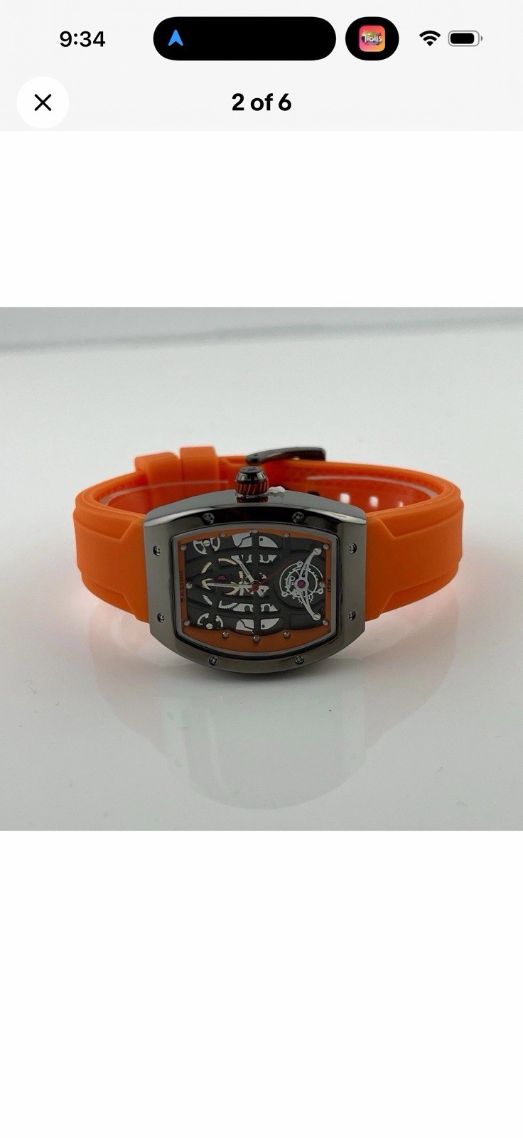 IceTime 33mm Men’s Orange/Black Dial Steel Mens Watch 0.10ct Diamonds IT25