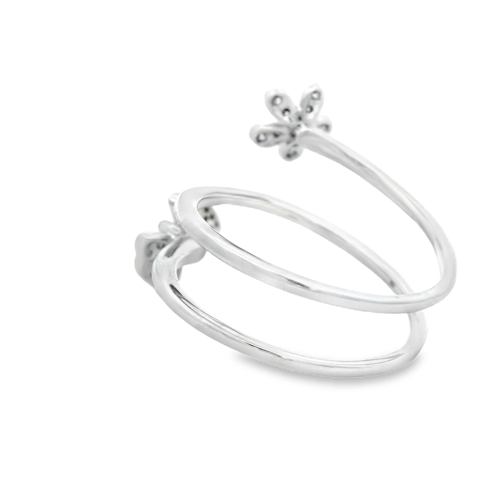 0.23ct Natural 41-Diamond Pavé Ring, 14k White Gold, Size 7