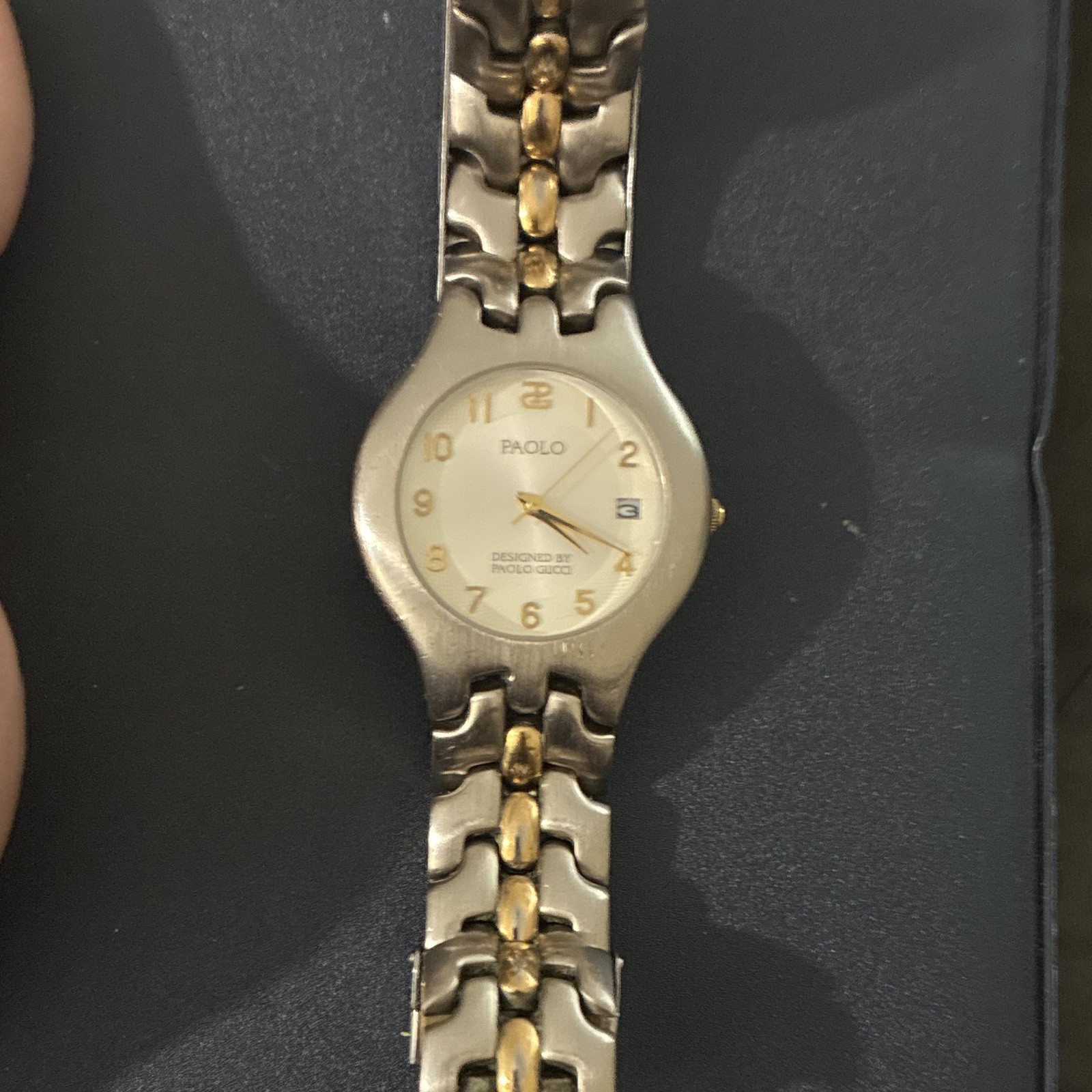 Paolo Gucci Women’s Quartz Analog Dress Watch Date White Dial Two-Tone SS