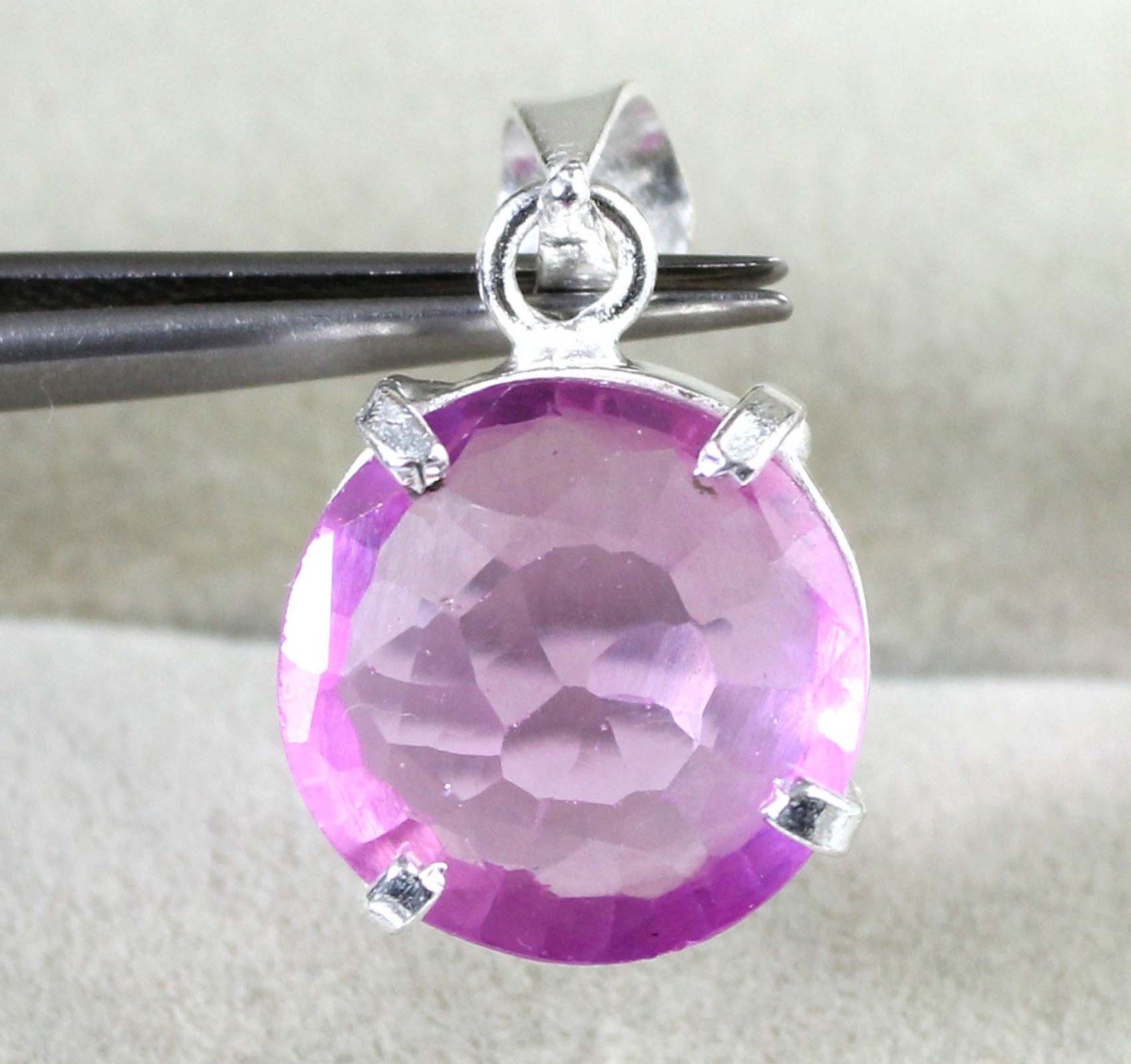 11.70 Ct Natural Round Pink Kunzite Gemstone Certified Men’s Pendant See Video