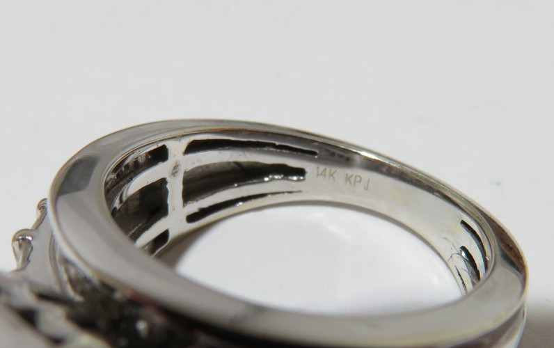 14K WG DIAMOND CLUSTER ENGAGEMENT RING 1.00 tcw SZ 5.25 7.36 grams (G134688-1)