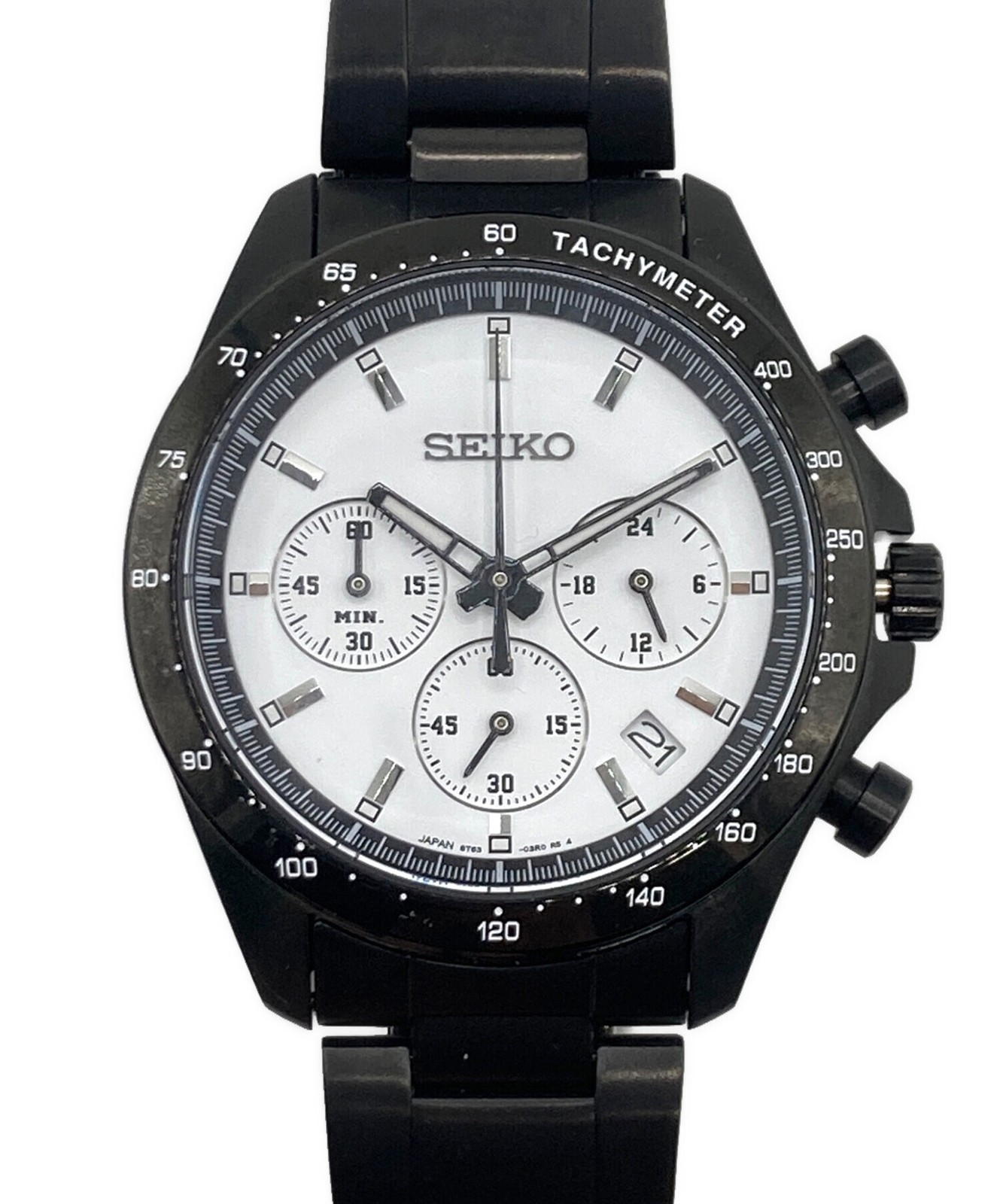 SEIKO x NANO universe Chronograph Watch 8T63-00N0 Black White Japan Steel Men’s
