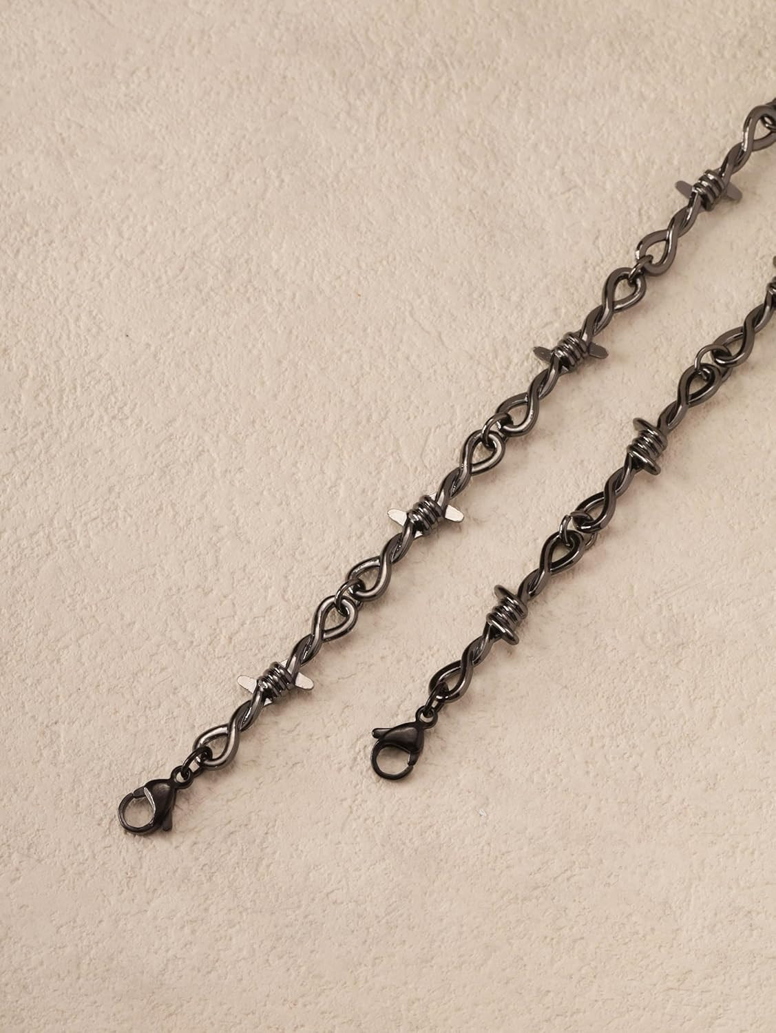 Black Barbed Wire Chain Necklace 22 In, Gothic Emo Punk Grunge Necklace, Goth Je