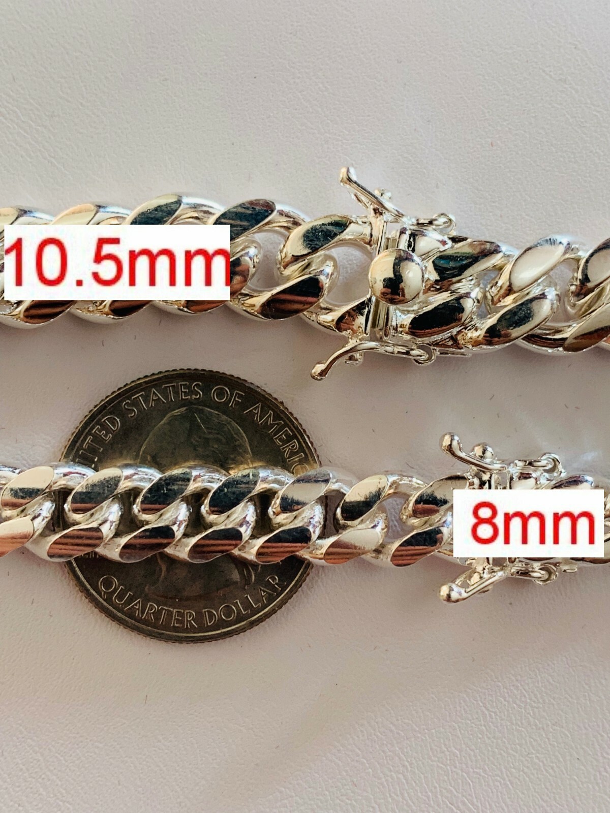 Real Miami Cuban Link Chain Or Bracelet Solid 925 Sterling Silver Box Lock ITALY