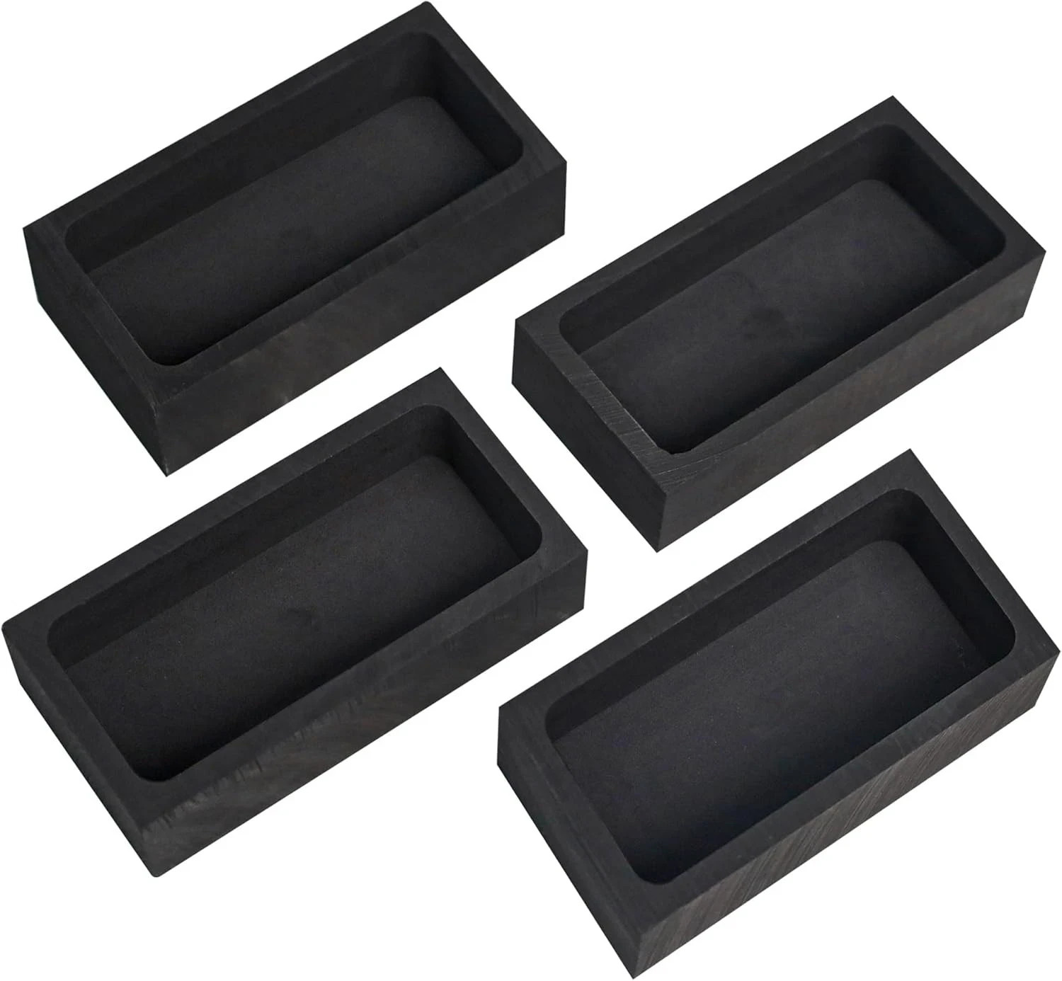 Nelyrho 4 Pieces 1kg Graphite Ingot Molds for Casting Gold Silver Aluminum Co…