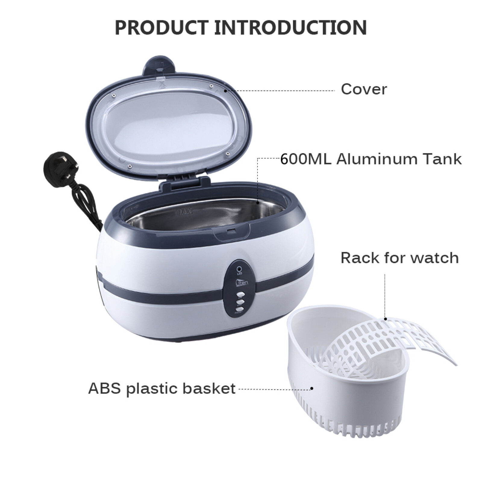 Ultrasonic Cleaner Jewelry Watch Glasses Coin Cleaning Machine Stainless Steel