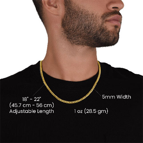 For My Son Cuban Chain Necklace From Dad, Father To Son Birthday Graduation Gift