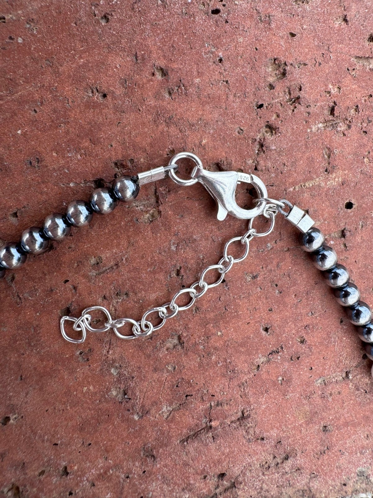 Handcrafted Freshwater Pearl & Sterling Silver Pearl 4mm Beaded Necklace 16″