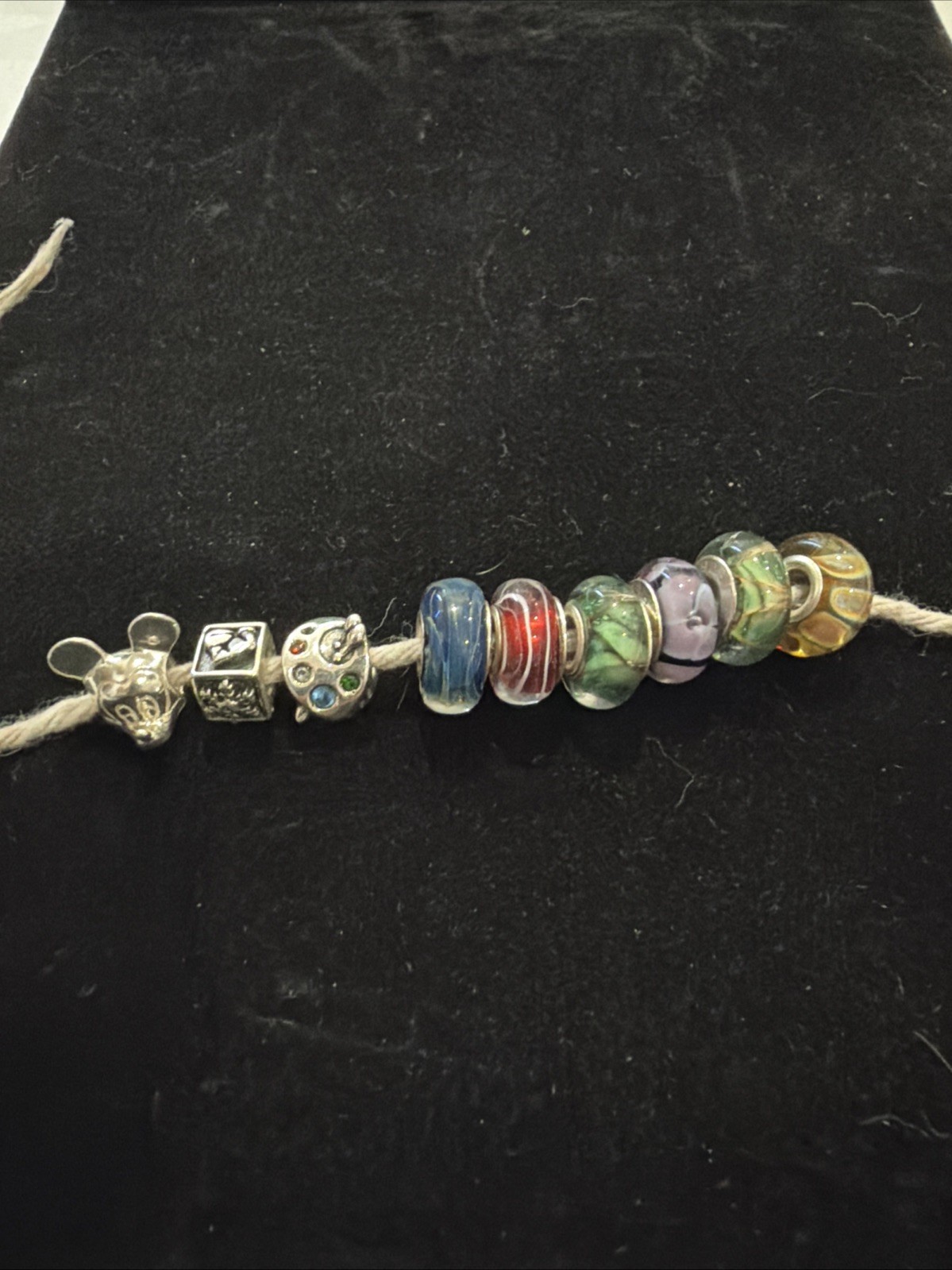 Chamilia Signed 925 Sterling silver Glass Bead And Charms Lot