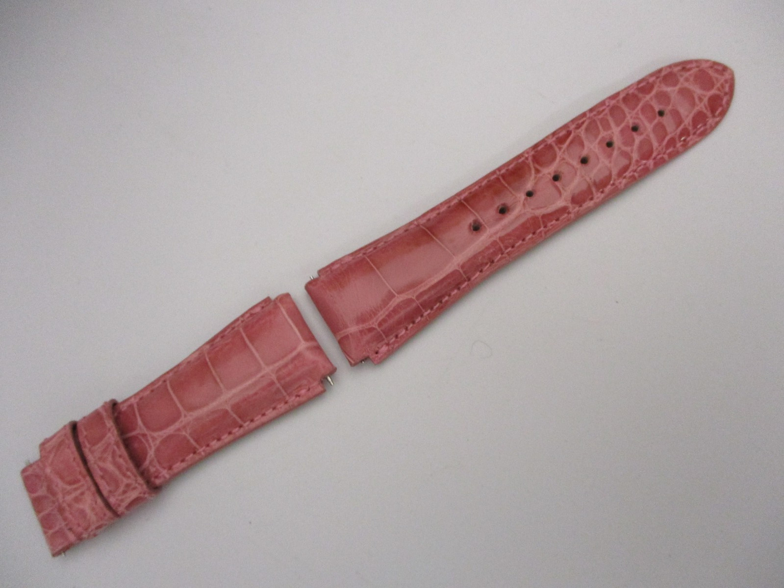 KRIEGER 1020S 20mm Lug-Ends Pink Alligator Leather Watch Straps 110+70mm & Pins