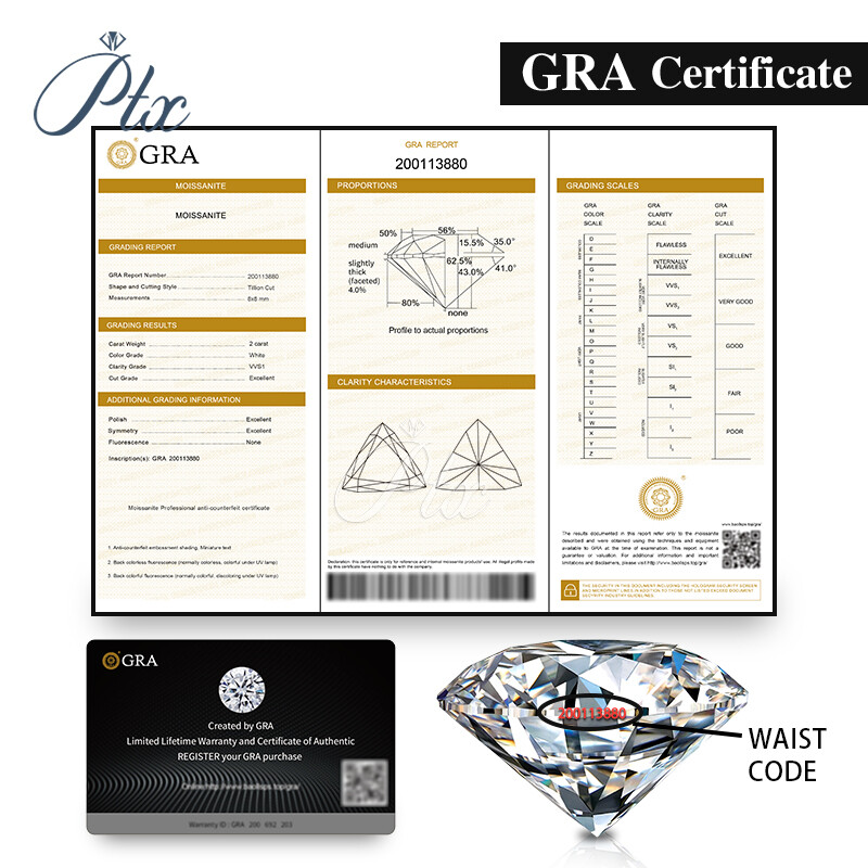 White D Color Trillion Cut VVS1 Moissanite Stone Loose Diamond With Certificate