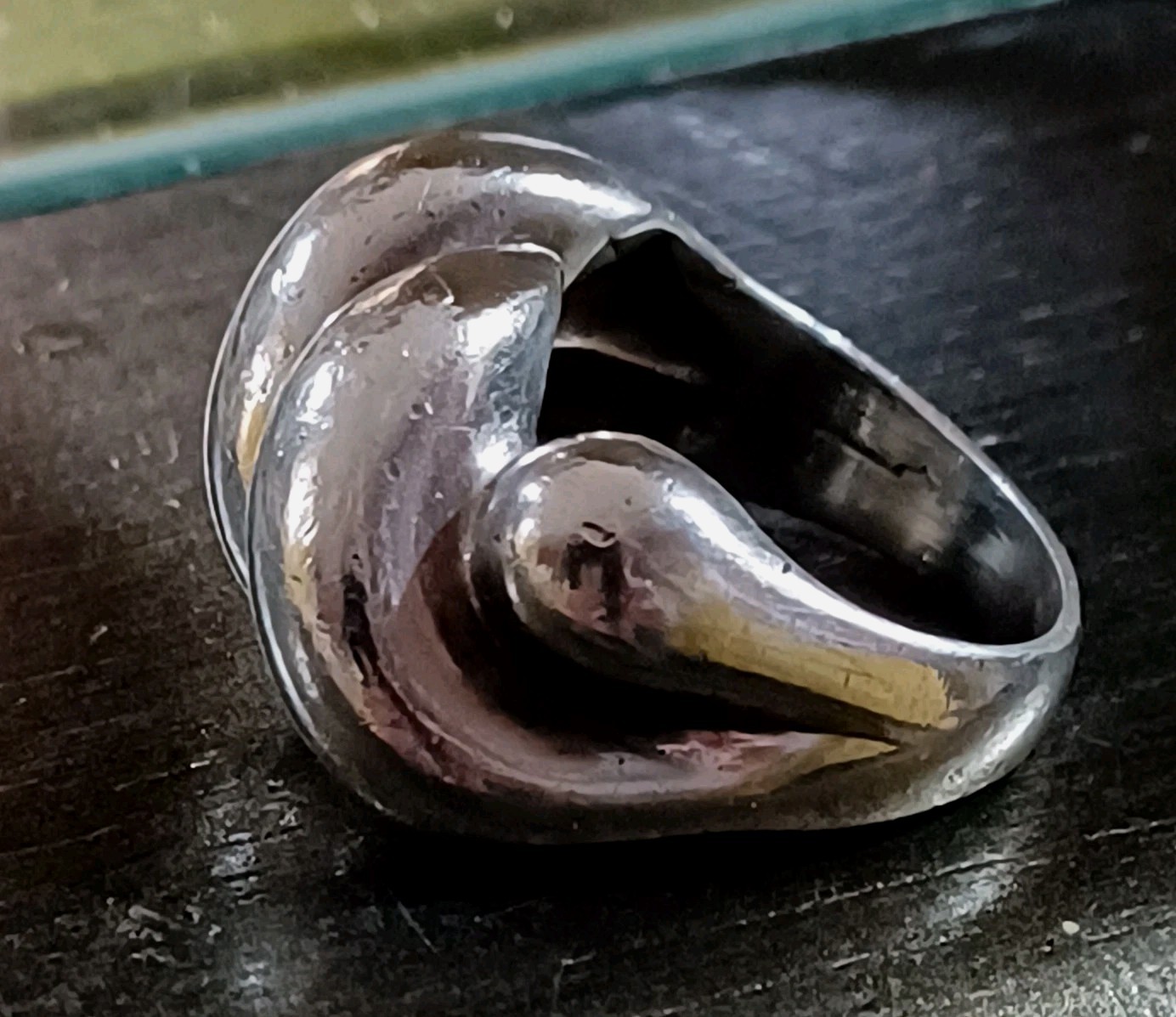 Sterling Silver MCM Modernist Puffy Wave Ring Size 6.75 Retro Heavy 10.7 Grms