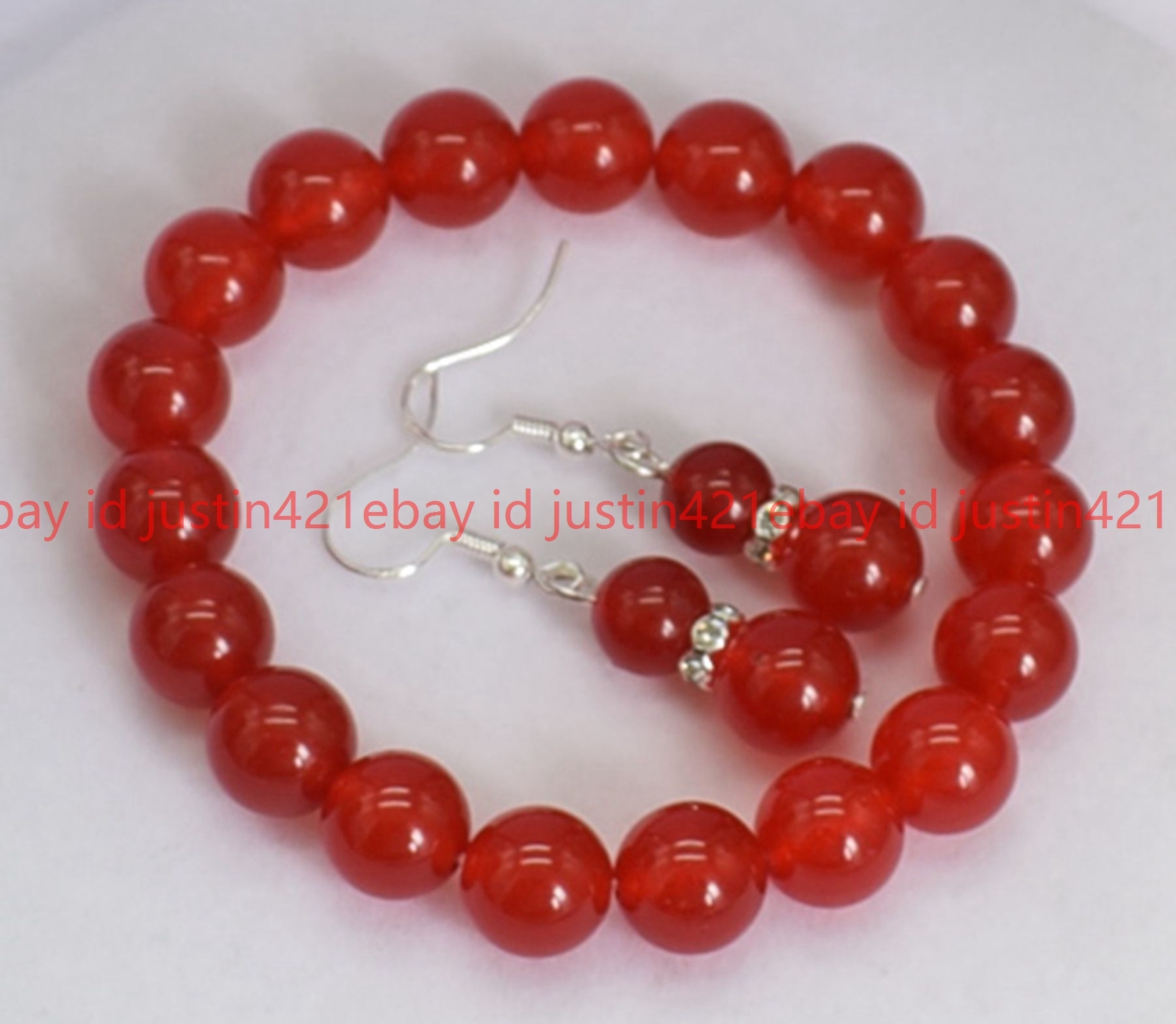 8/10/12/14mm Natural Multicolor Gems Round Beads Stretch Bracelet Earrings 7.5″
