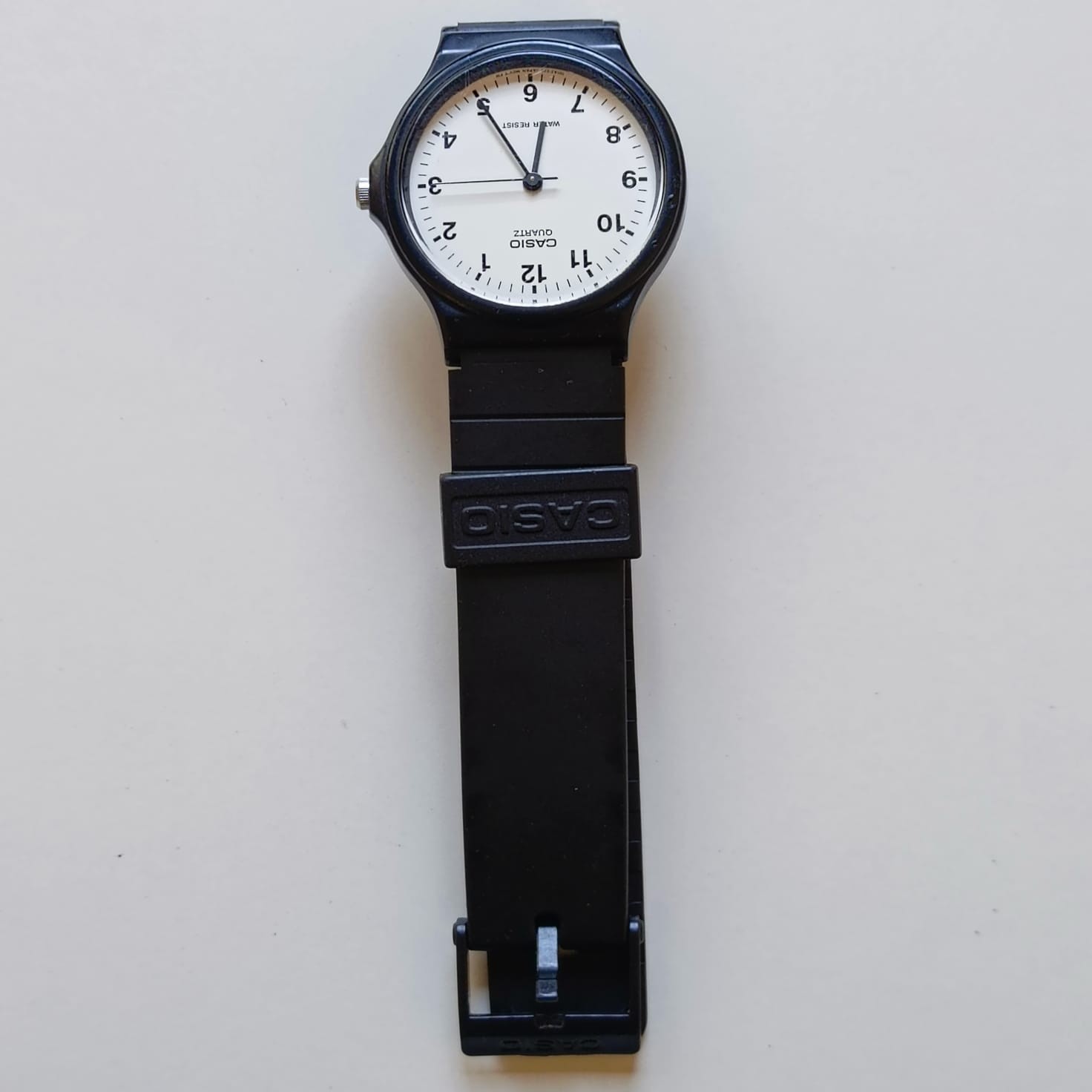 Casio Classic Quartz Watch MQ-24 White Dial Black Resin Strap Water Resist Minim