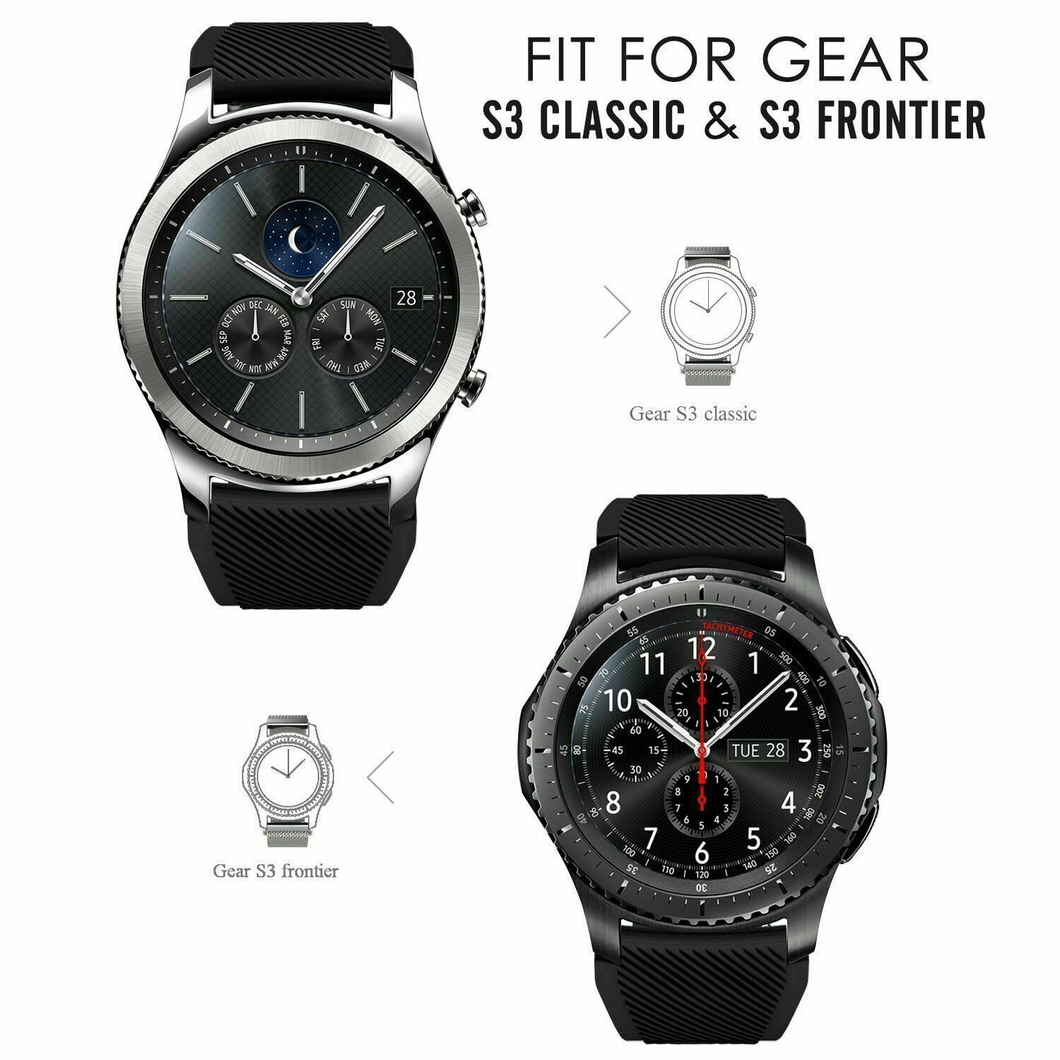 Silicone Sport Watch Band For Garmin Forerunner 265 255/Venu 2 3/Vivoactive 4