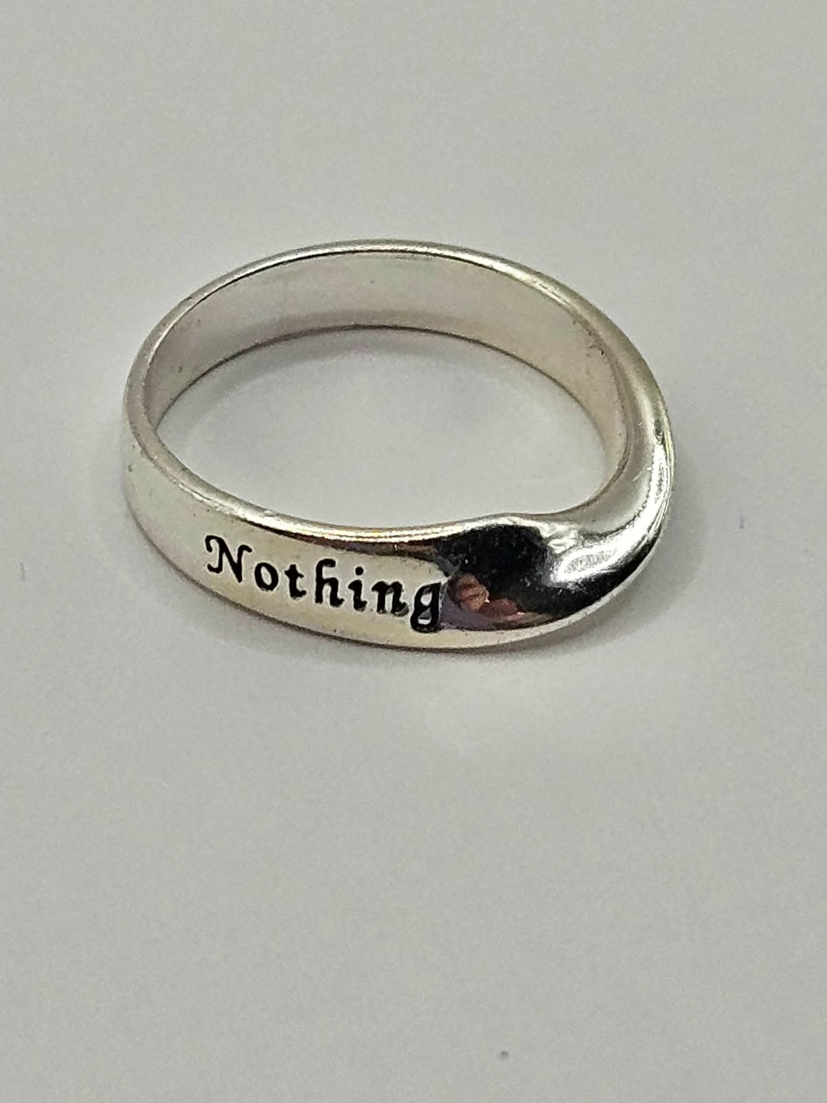 LA Sterling Silver 925 Nothing Is Impossible Twisted Quote Band Ring Size 6.5