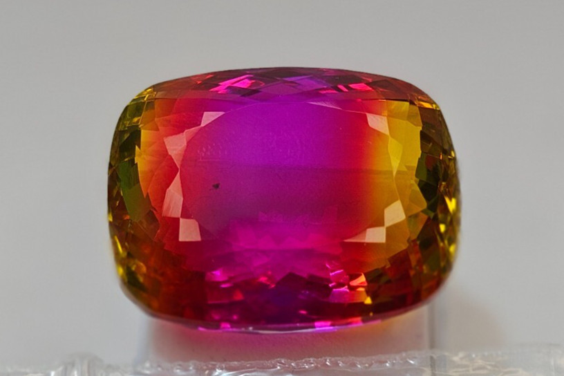 Natural Bi-Colour Ametrine Cushion Cut CERTIFIED 88+ Ct Loose Gemstone
