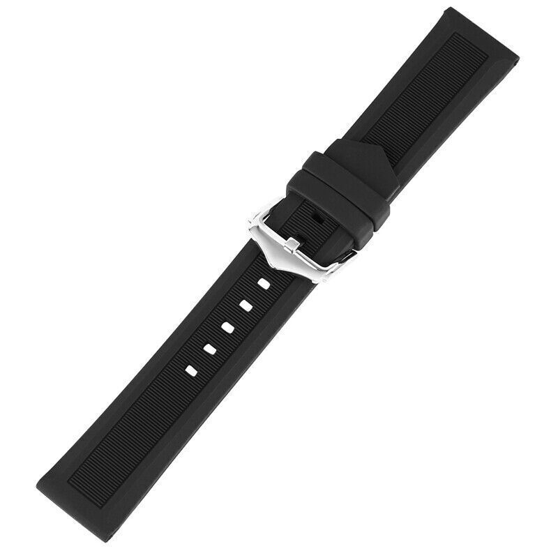 16/18/20/22/24/26/28mm Rubber Band Silicone Waterproof Watch Strap Replacement